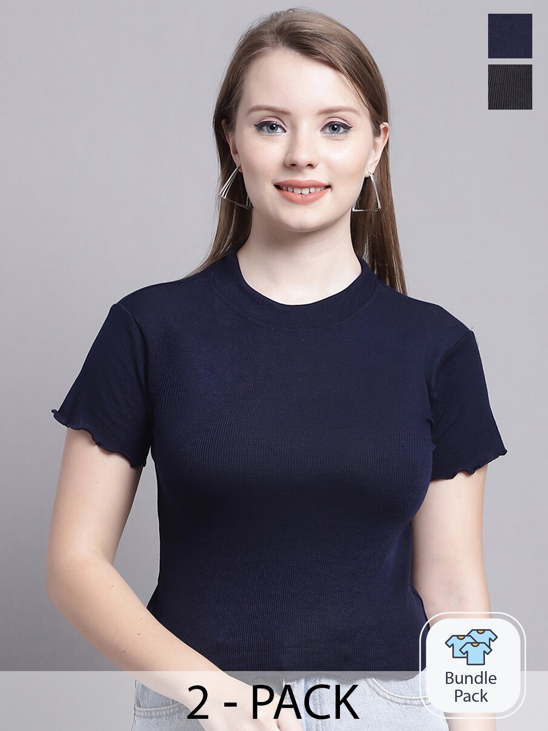 

Jinfo Pack of 2 Organic Cotton Top, Black