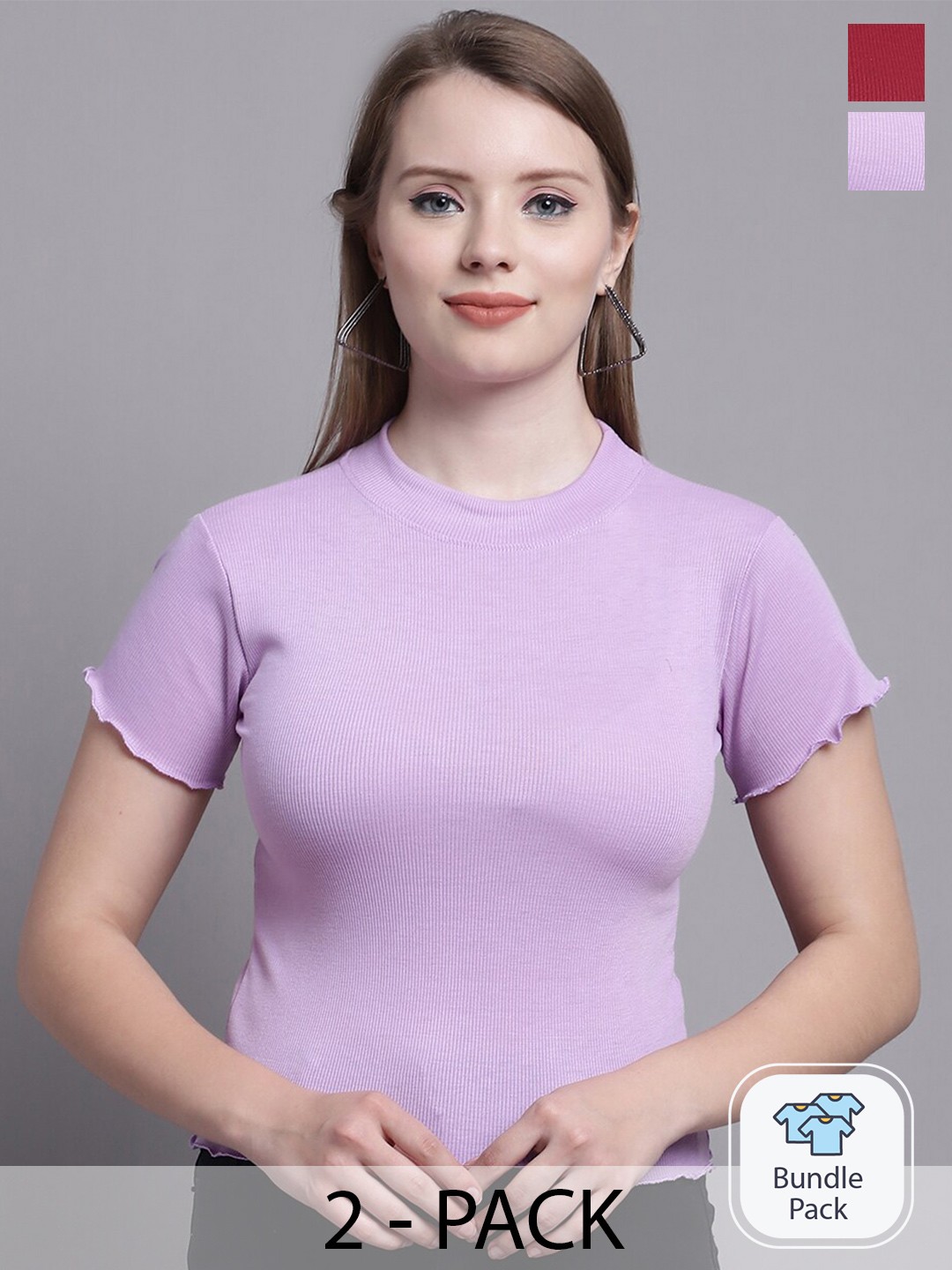 

Jinfo Pack of 2 Organic Cotton Top, Maroon