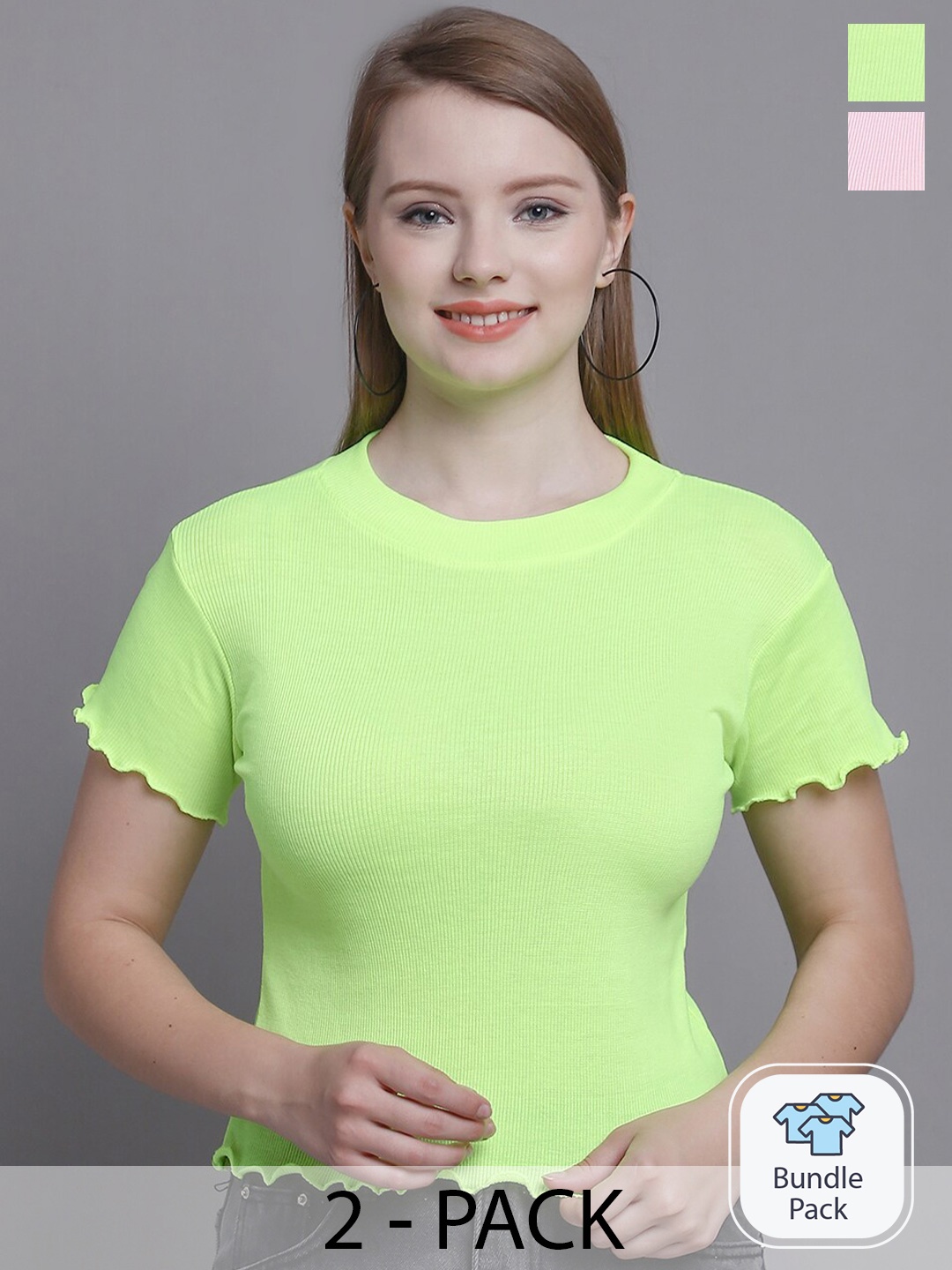 

Jinfo Pack of 2 Organic Cotton Top, Pink