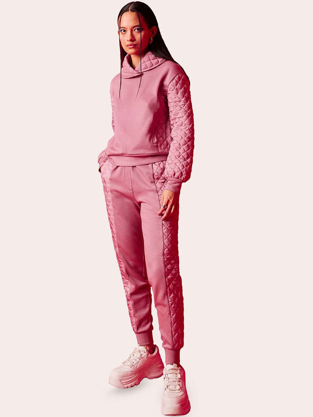 

Muvazo Quilted Sweatshirt With Joggers, Pink