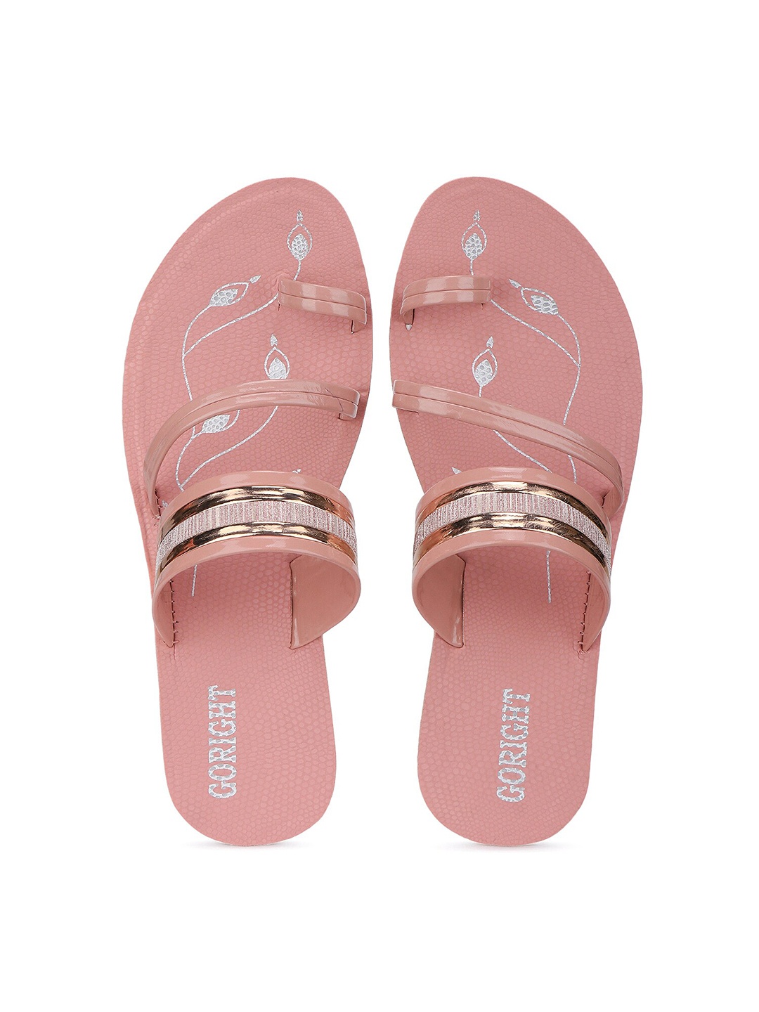 

BERSACHE Strappy One Toe Flats, Pink