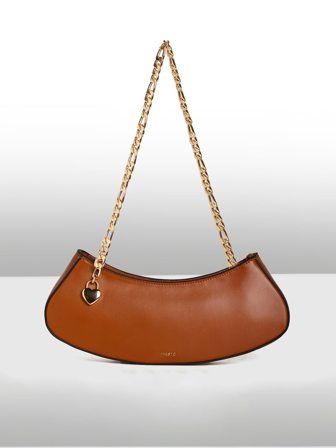 

THESTO Structured Shoulder Bag, Brown