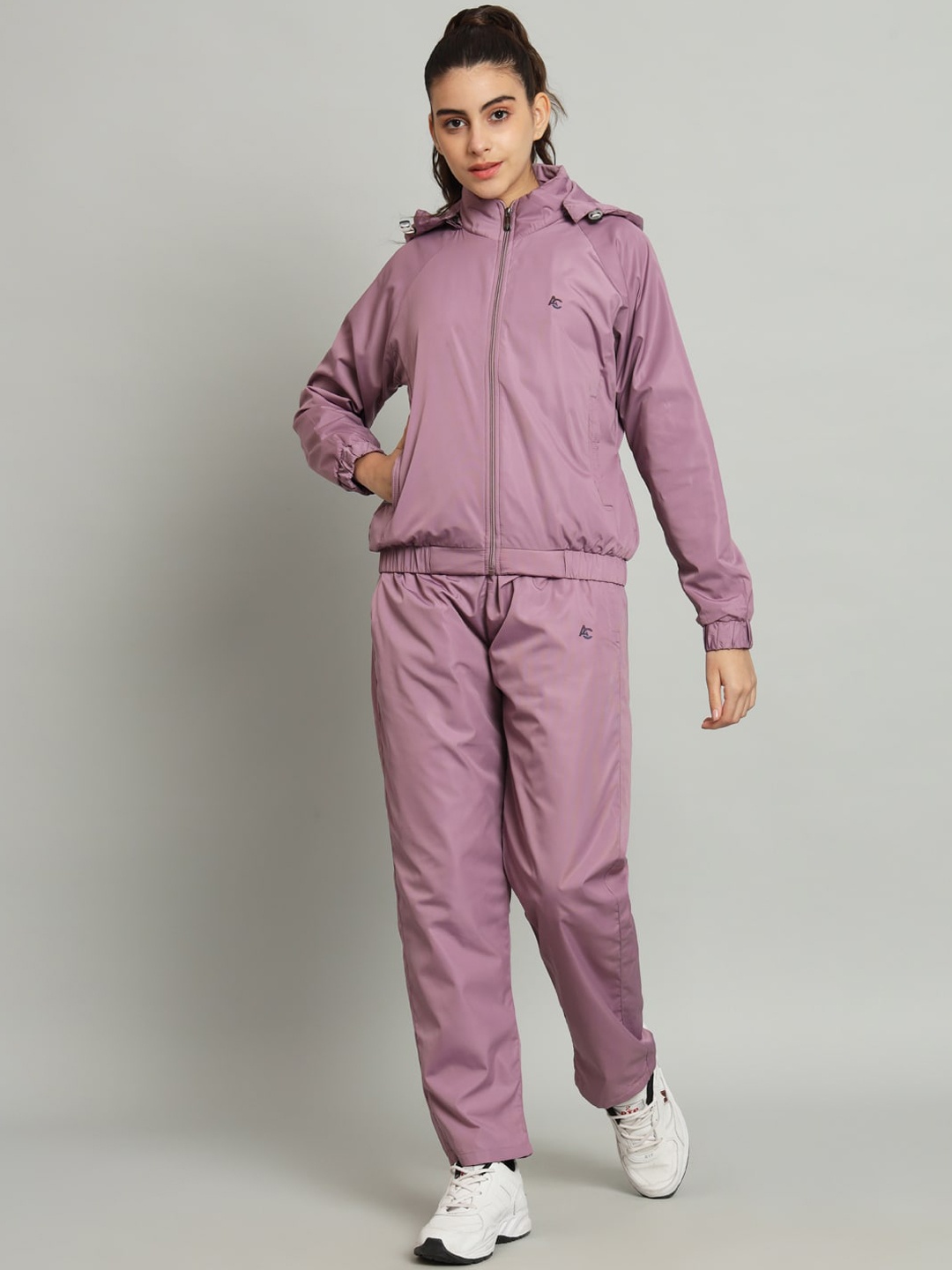 

ANTI CULTURE Long Sleeves Hooded Tracksuit, Mauve