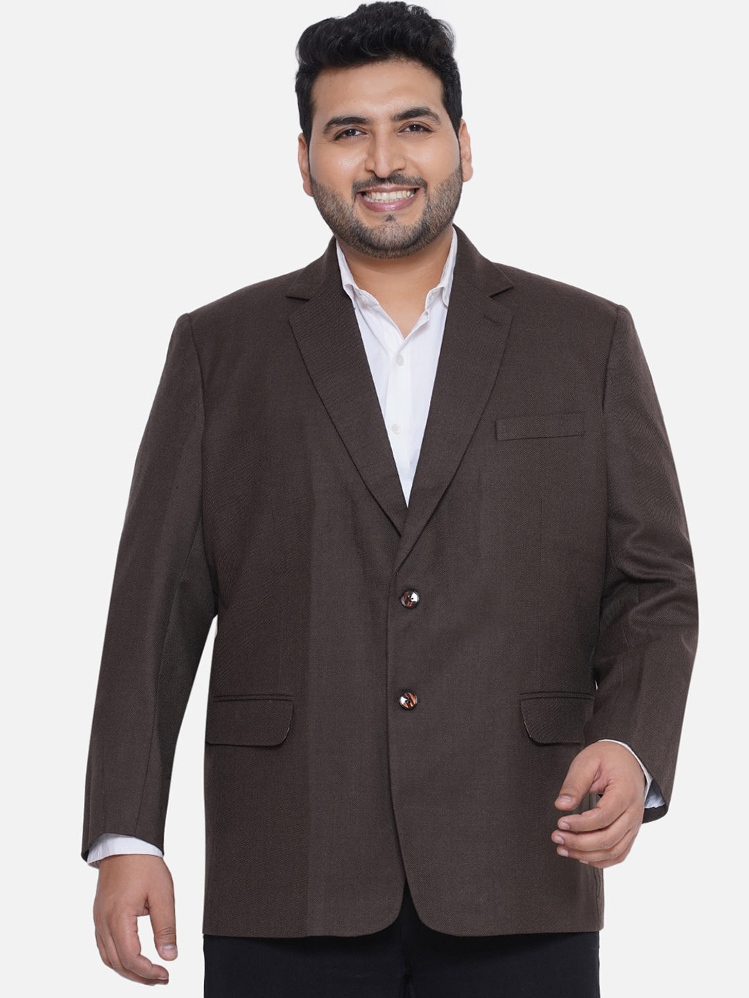 

Santonio Plus-Size Single Breasted Casual Blazer, Brown