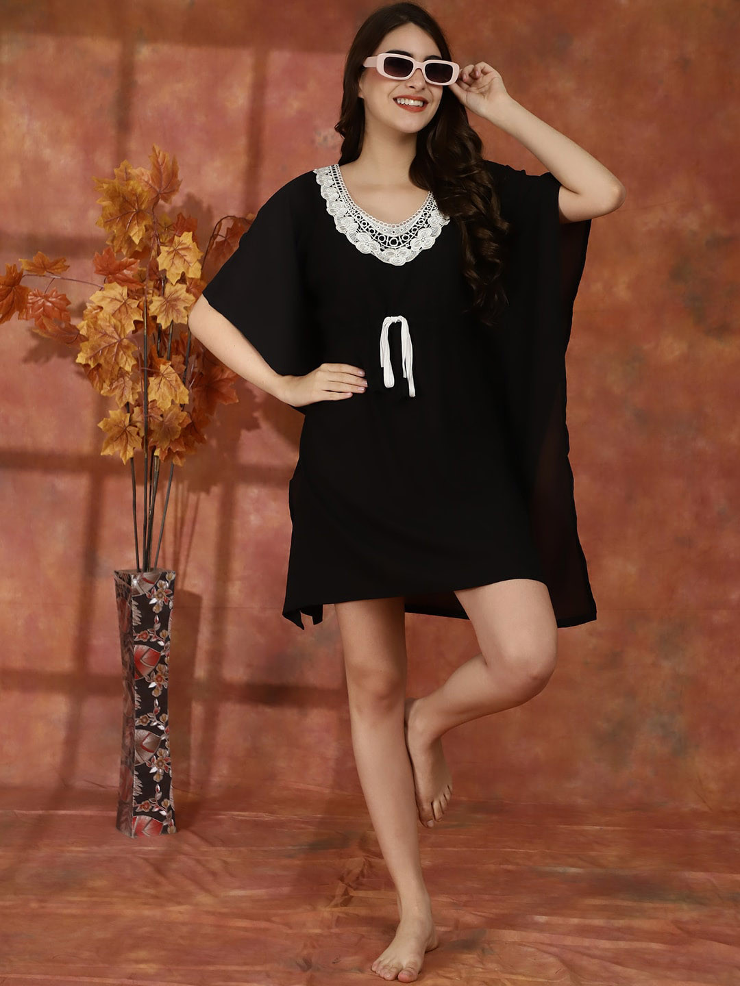 

Claura Swimwear Cover up Top, Black