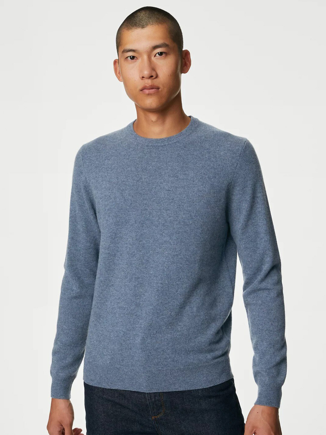 

Marks & Spencer Round Neck Cashmere Pullover Sweater, Blue