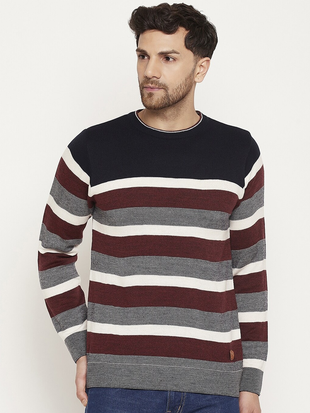 

Duke Striped Acrylic Pullover, Blue