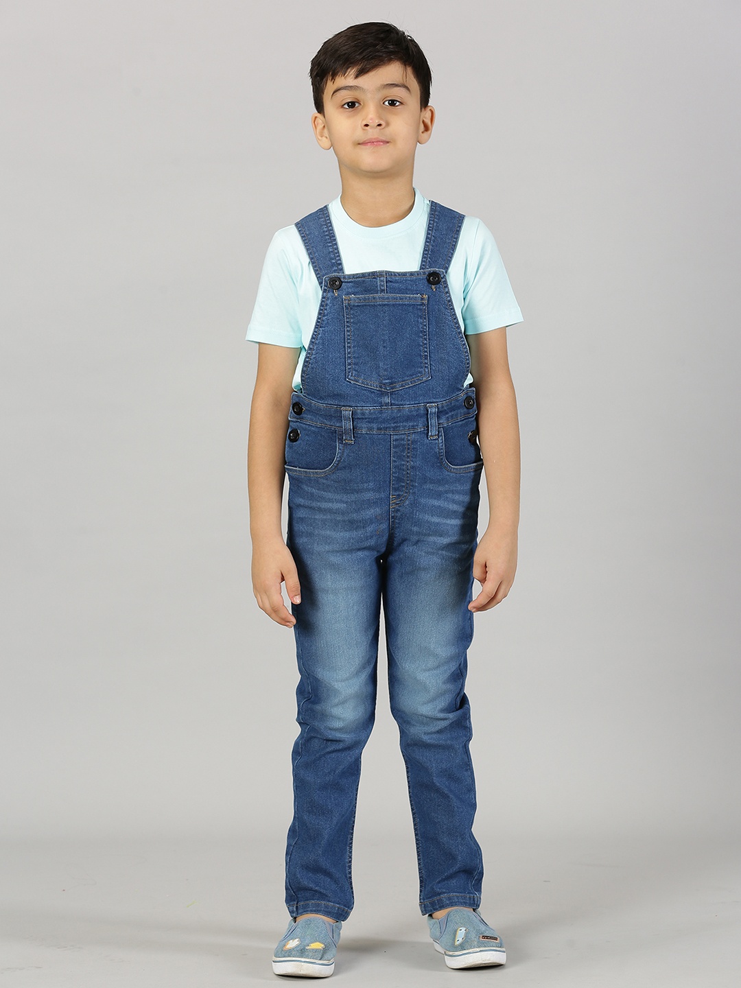 

KiddoPanti Boys Denim Dungarees, Blue