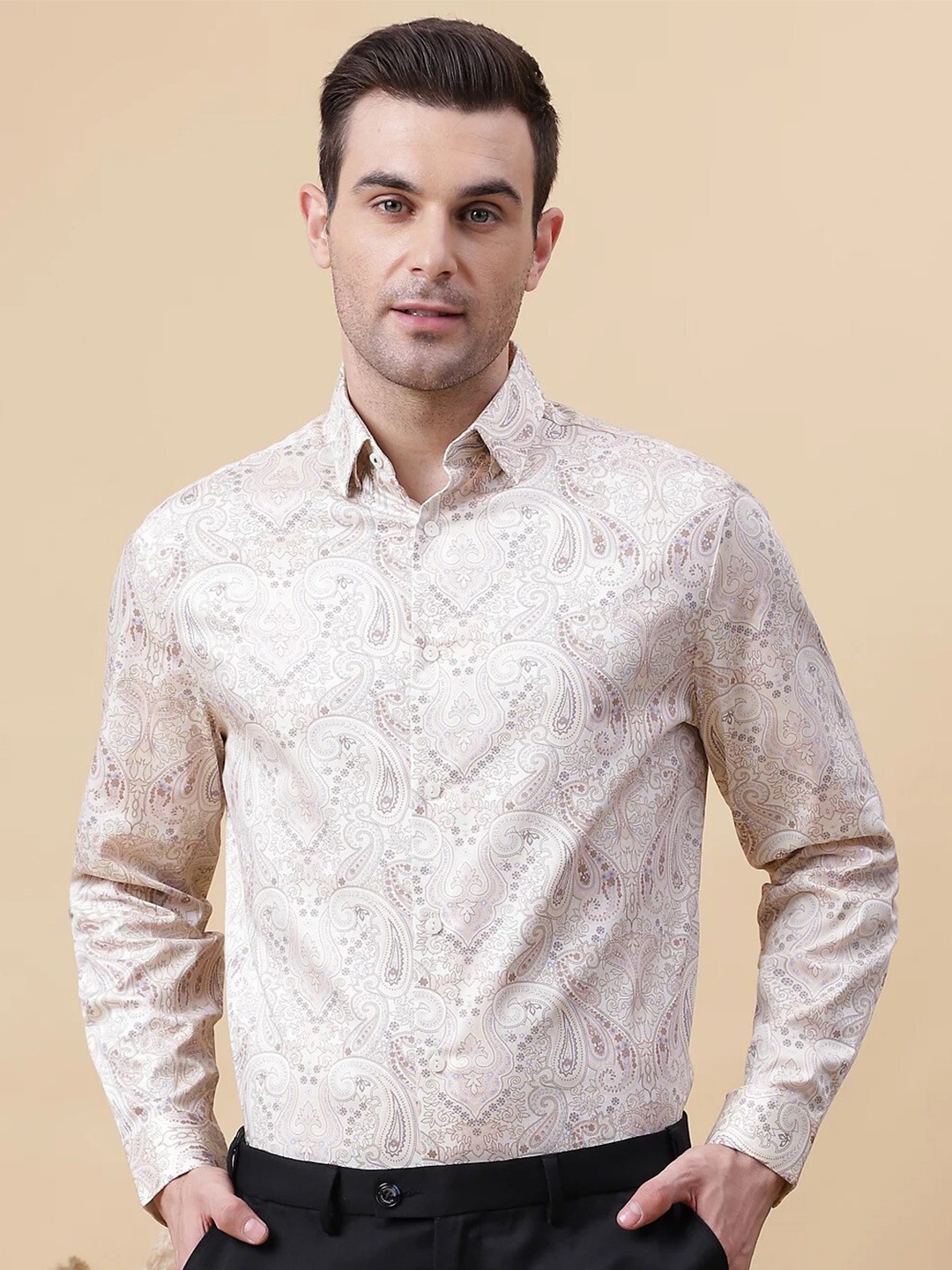 

Marks & Spencer Opaque Printed Casual Shirt, Off white