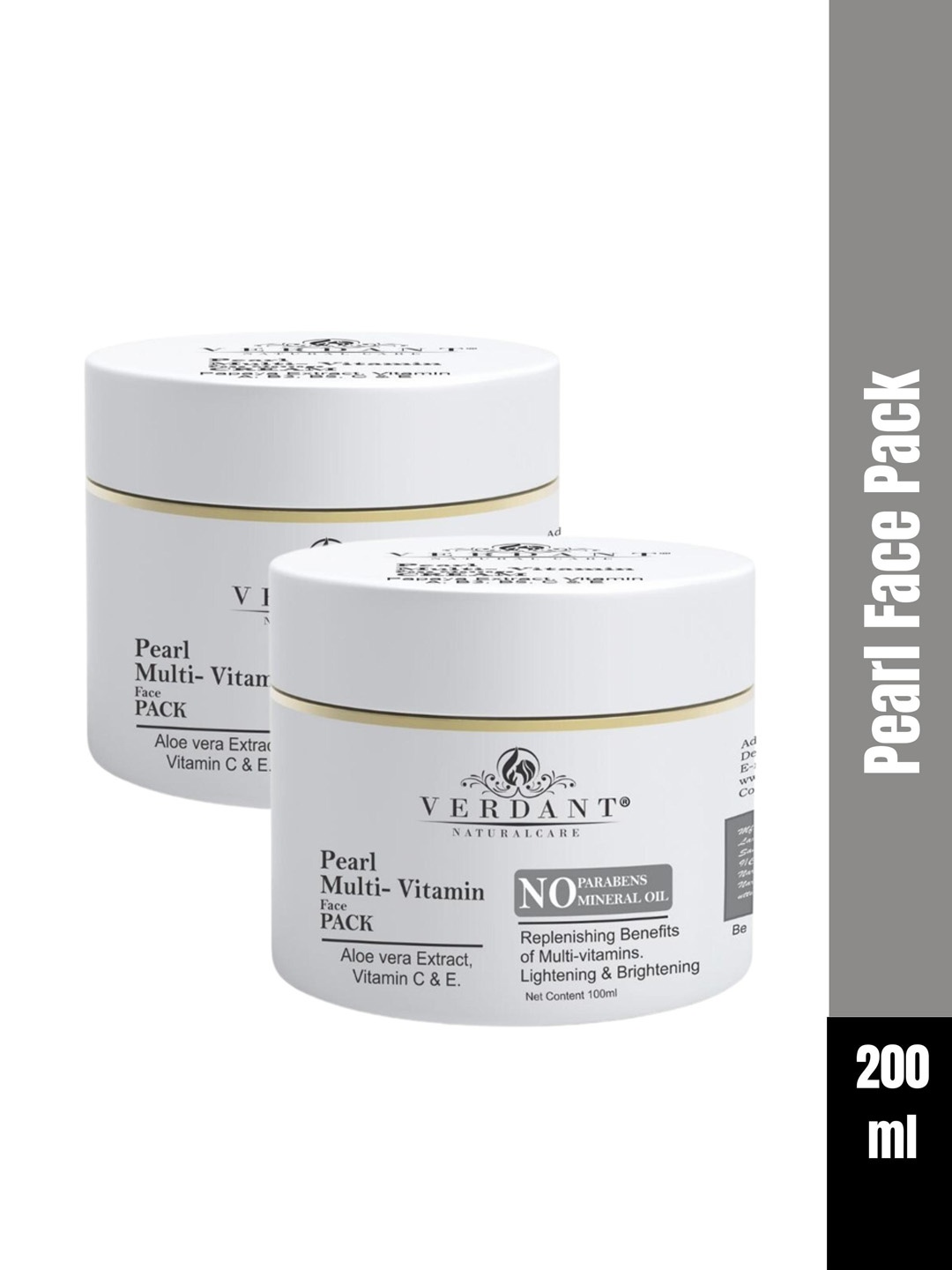 

Verdant Natural Care Set Of 2 Pearl Multi Vitamin Face Pack - 100ml Each, White