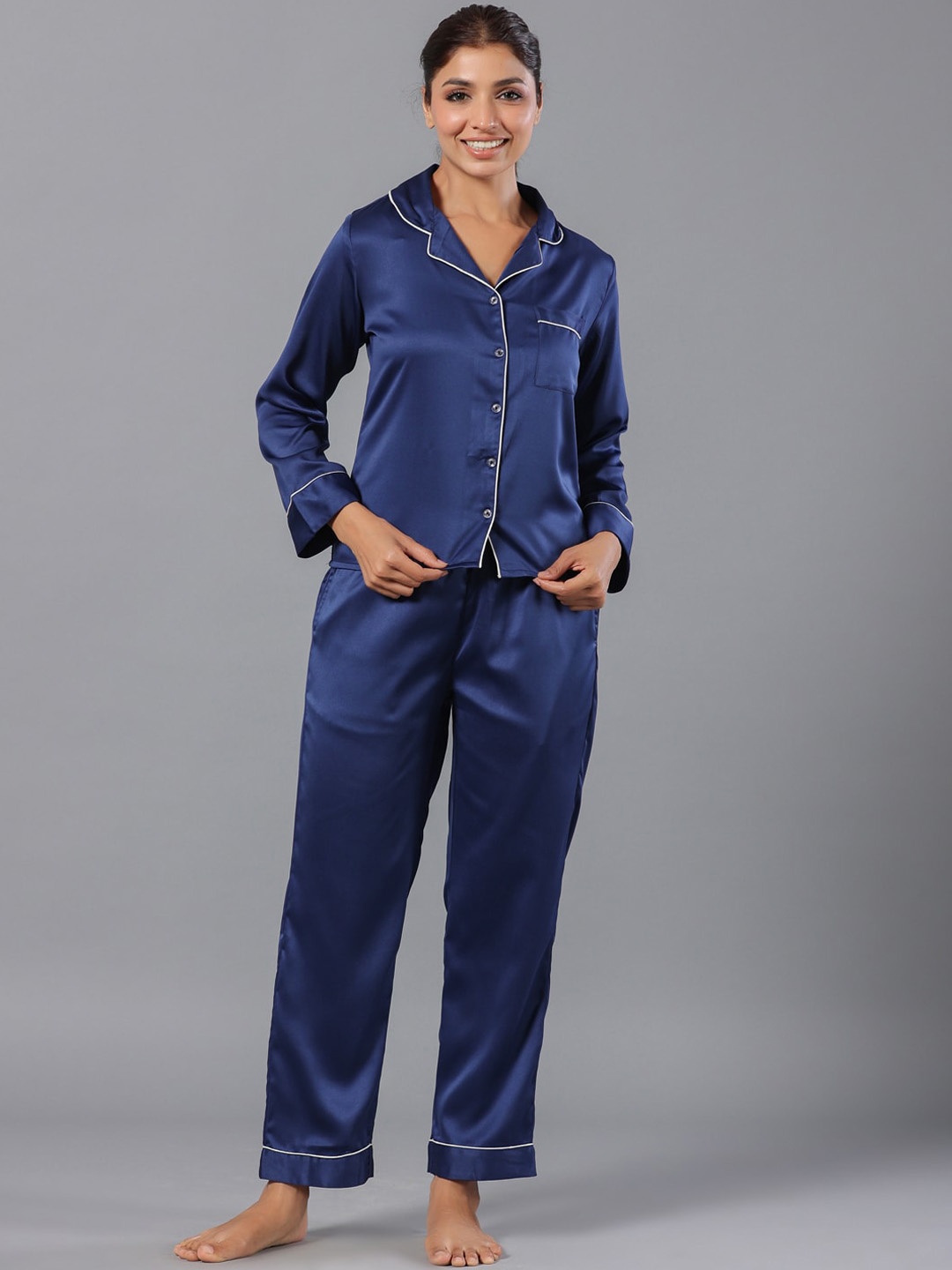 

ETC Long Sleeves Night suit, Navy blue