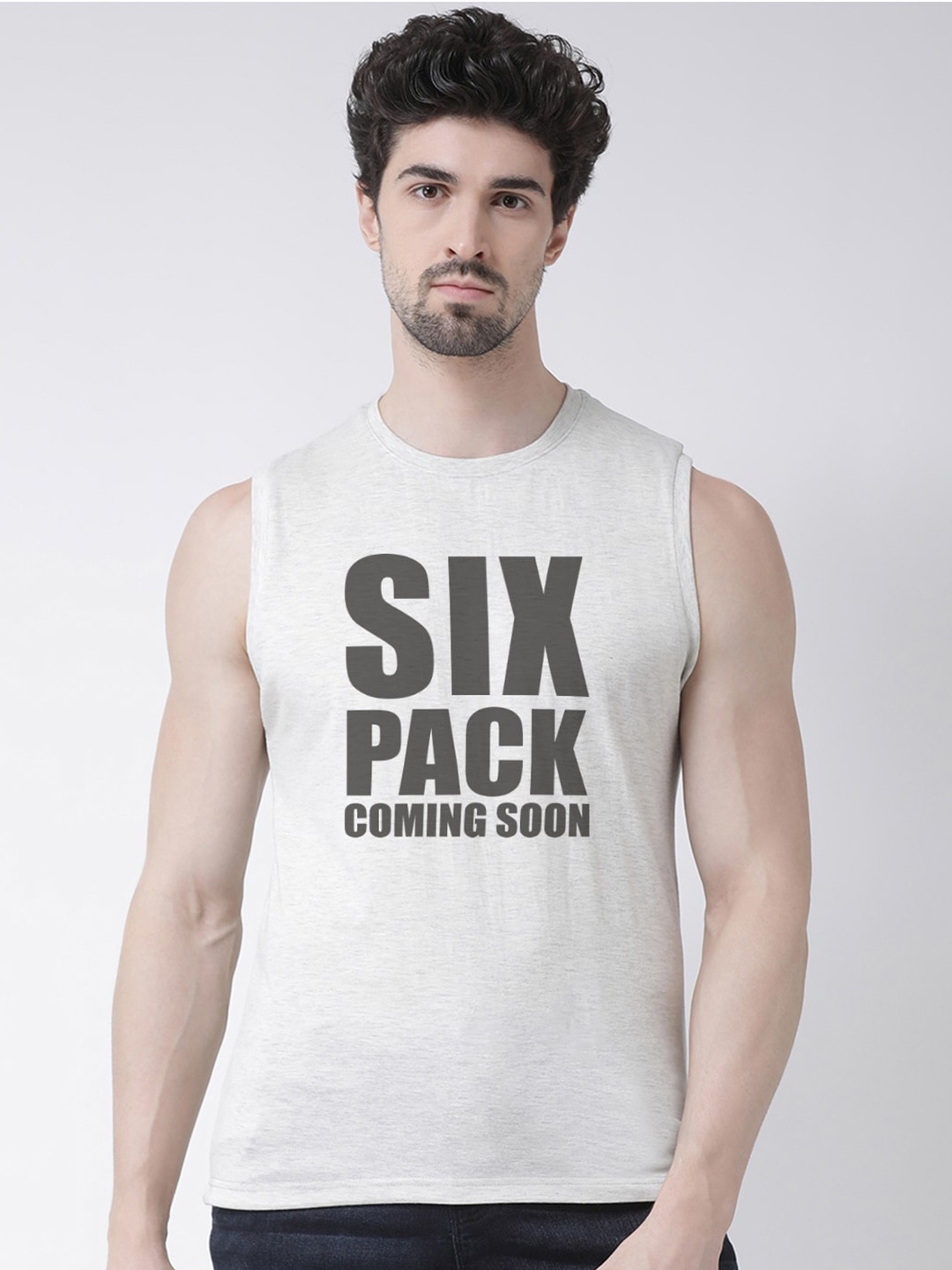 

Friskers Typography Printed Slim Fit Pure Cotton T-shirt, Grey