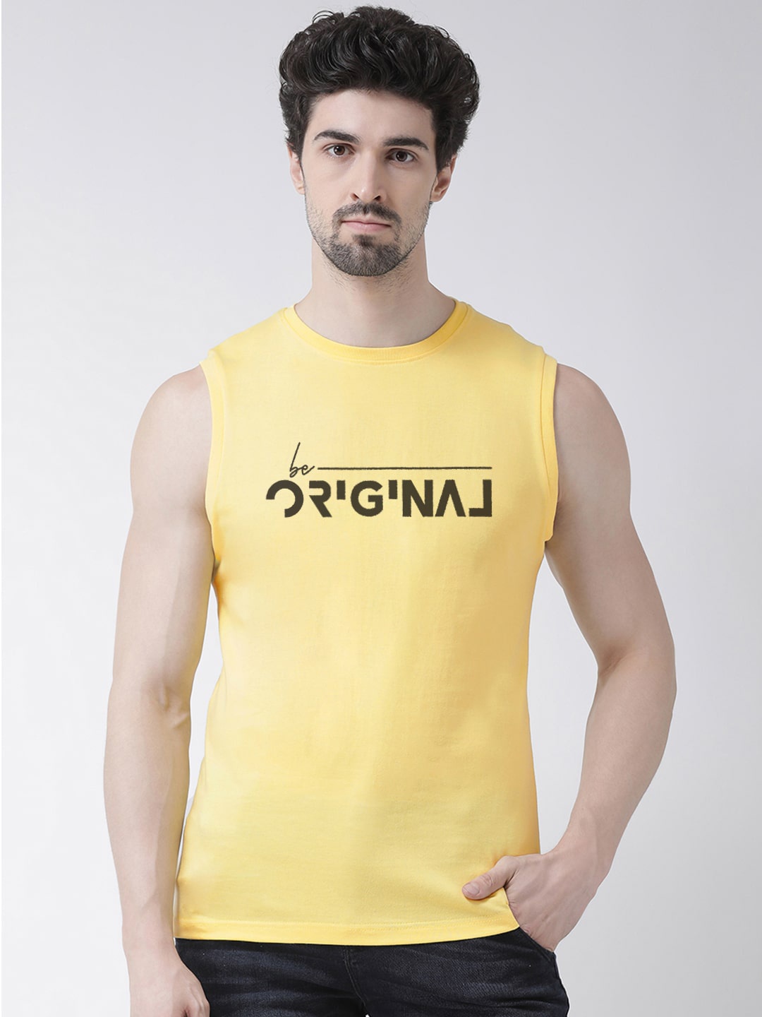 

Friskers Typography Printed Pure Cotton Slim Fit T-shirt, Yellow