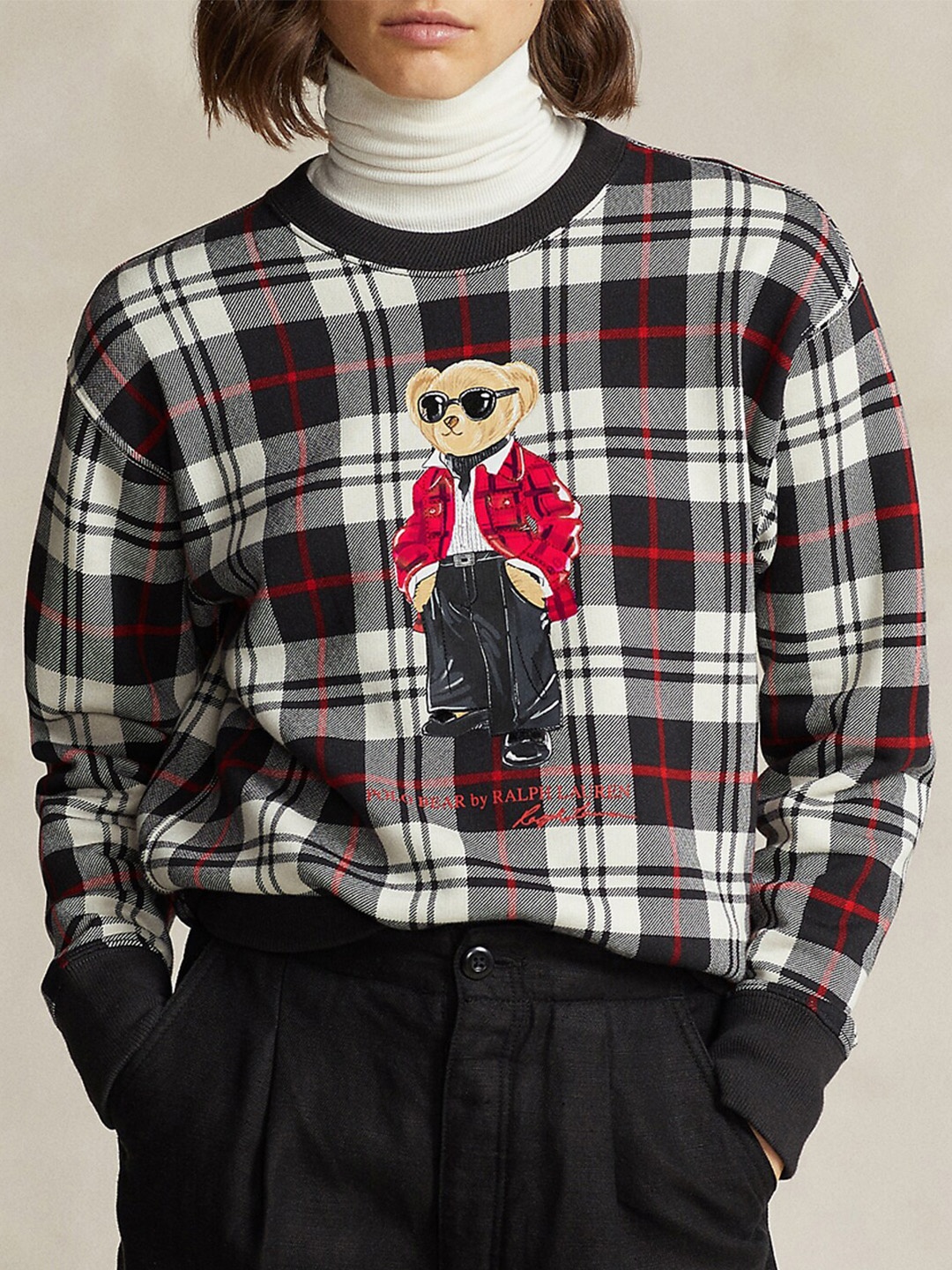 

Polo Ralph Lauren Checked Polo Bear Printed Sweatshirt, Black