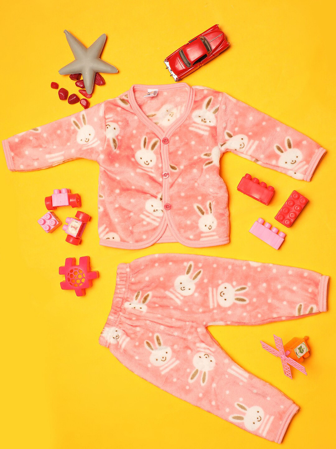 

V-Mart Kids Conversational Printed T-Shirt With Pyjamas, Peach