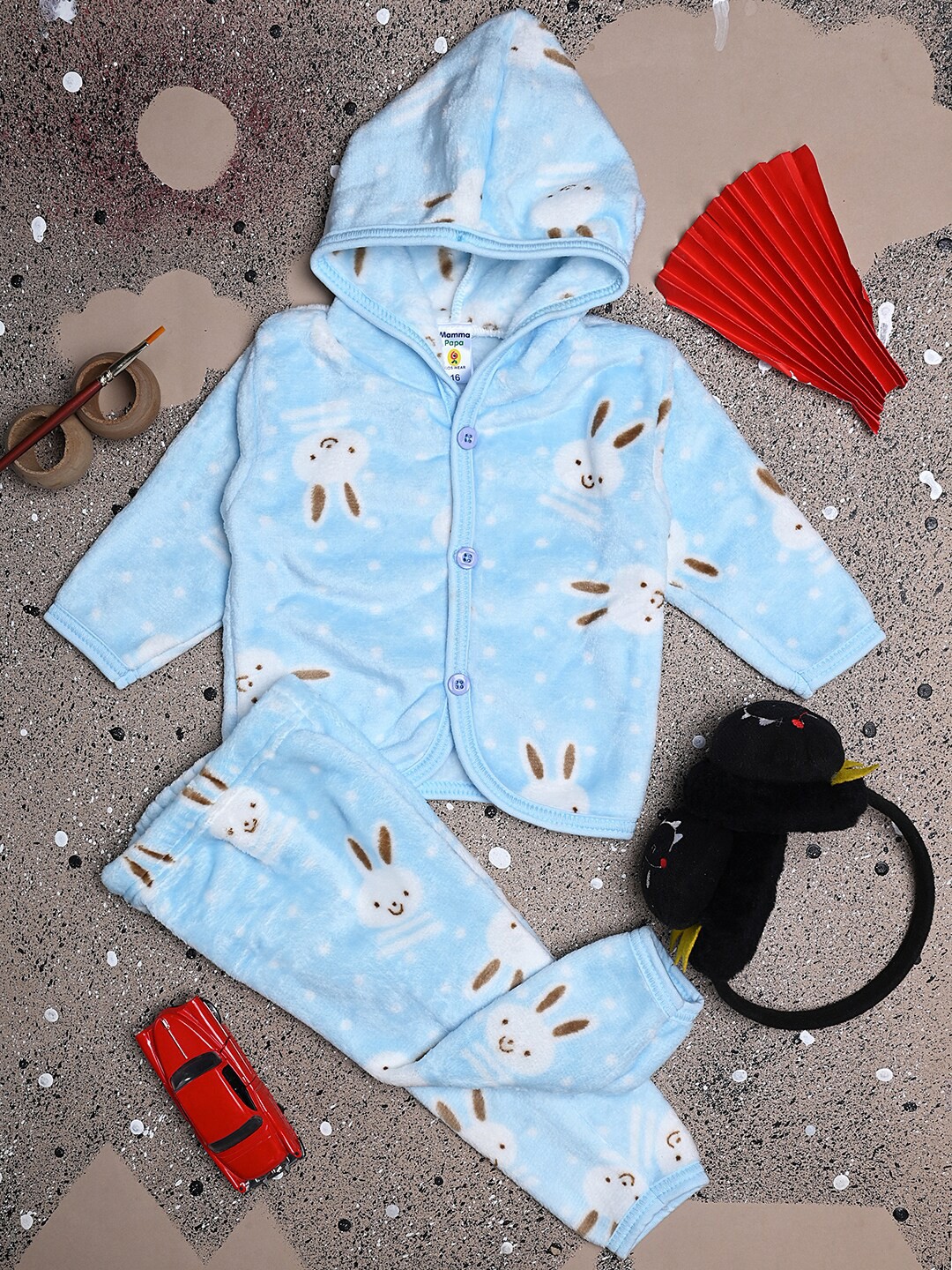 

V-Mart Infant Kids Graphic Printed T-shirt with Pyjamas, Blue