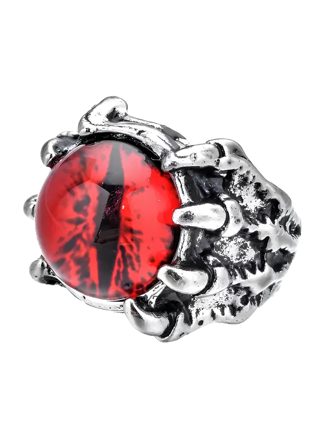 

KARISHMA KREATIONS Evil Eye Artificial Stones Cham Ring, Silver