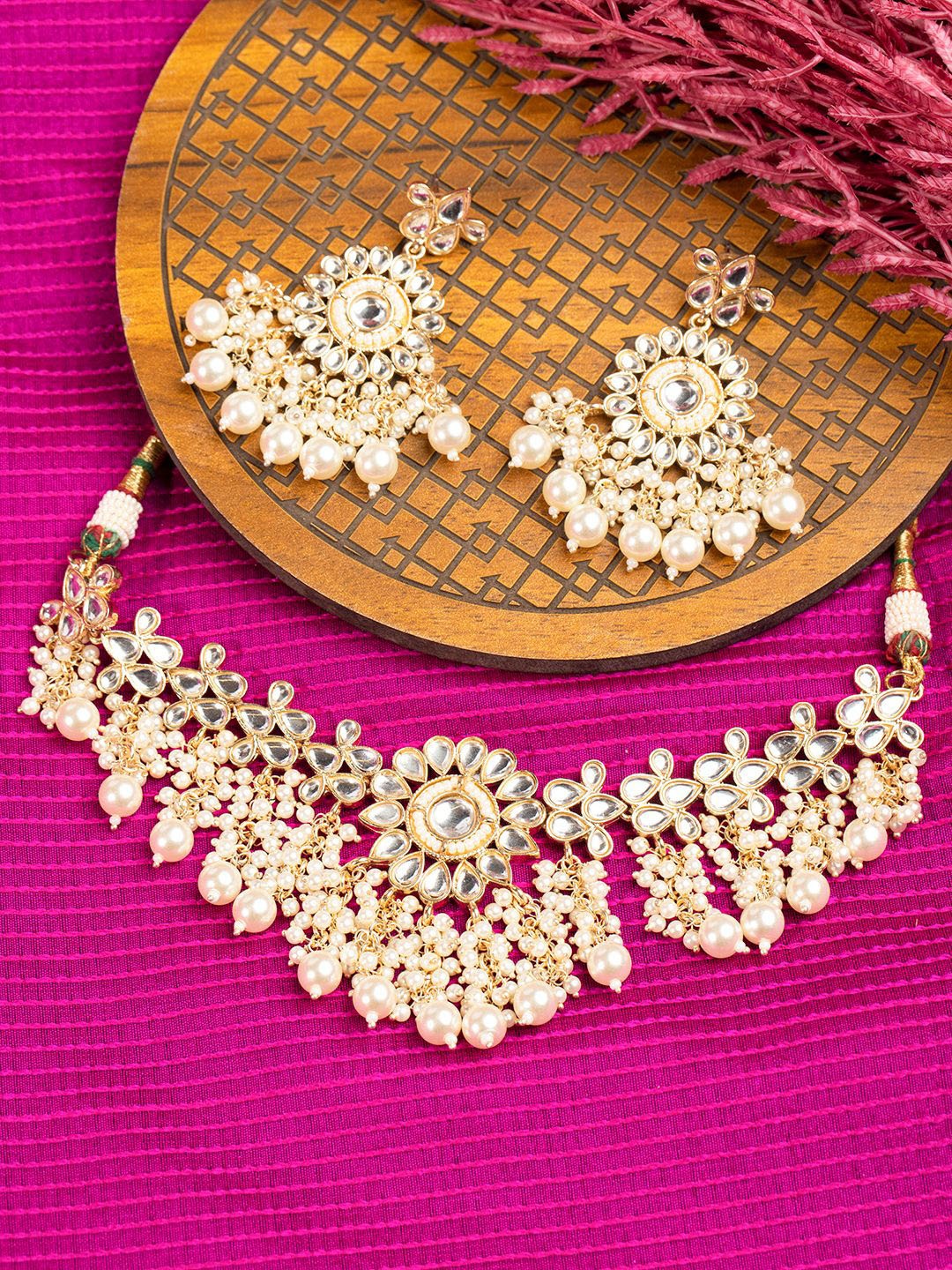 

Priyaasi Gold Plated & Kundan Studded Jewellery Set