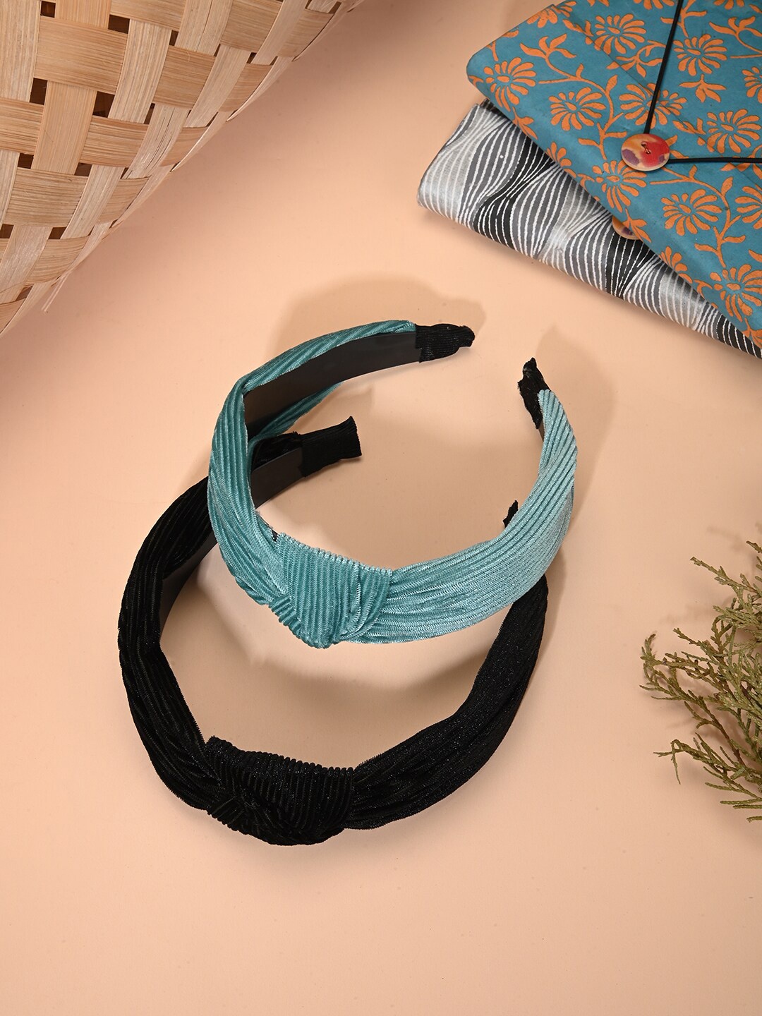 

BuckleUp Set of 2 Embellished Hairband, Blue