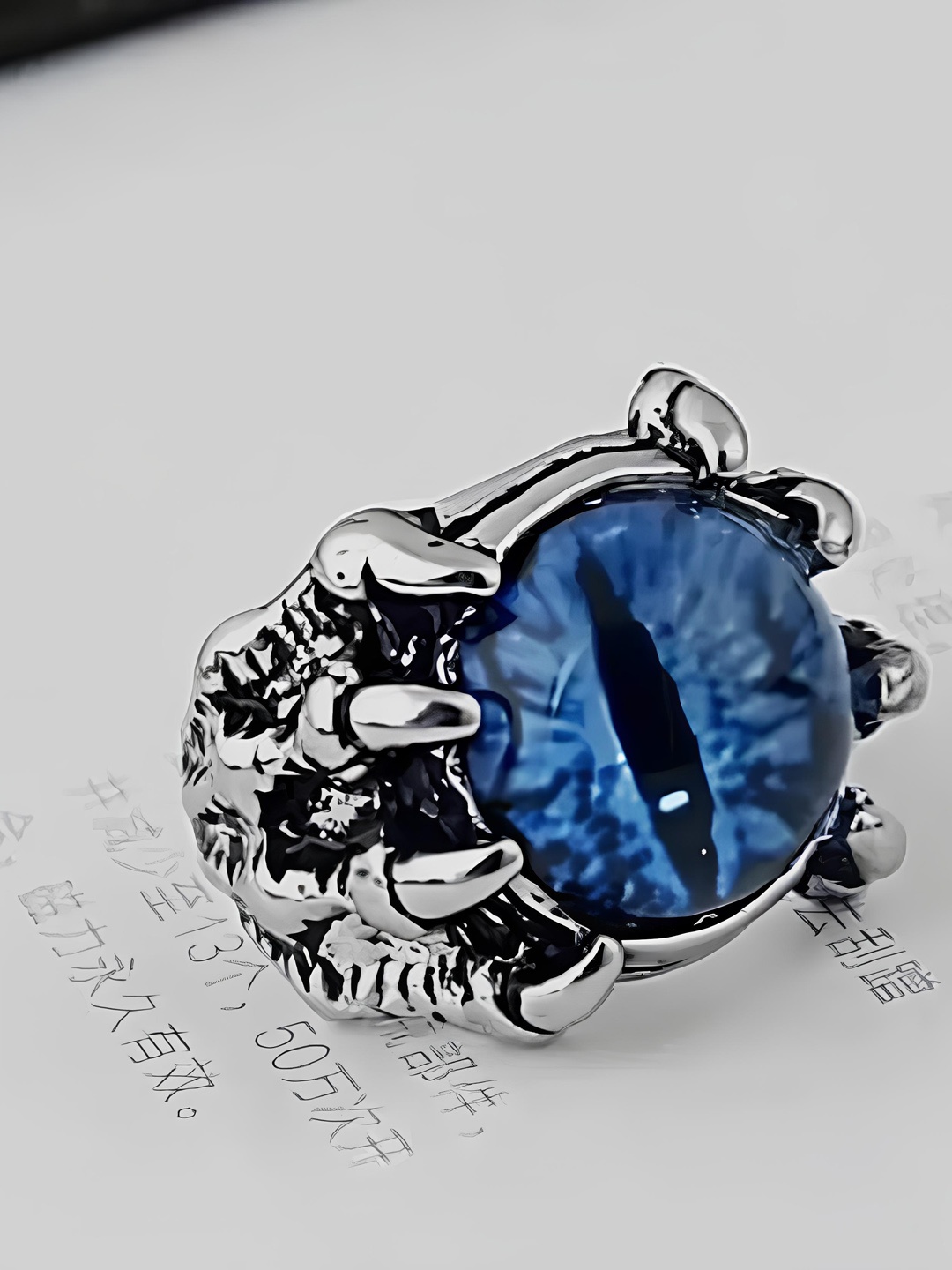 

KARISHMA KREATIONS Unisex Stone-Studded Evil Eye Finger Ring, Silver