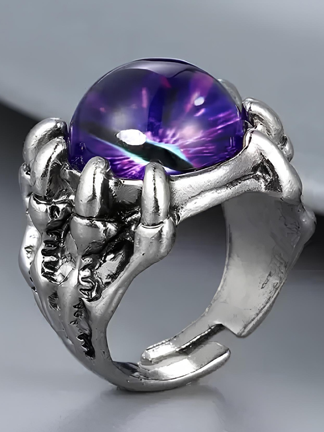 

KARISHMA KREATIONS Demon Evil Eye Adjustable Finger Ring, Purple