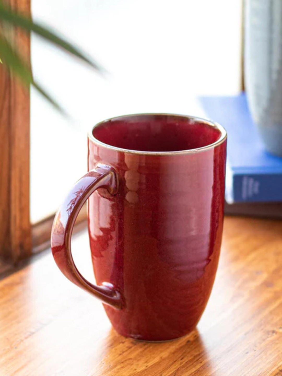 

THEDECORKART Red Ceramic Glossy Mug - 300 ML