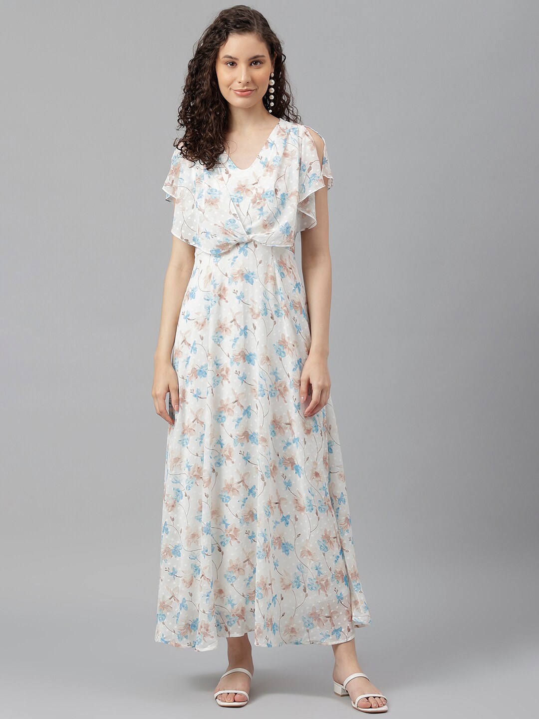 

Latin Quarters Floral Printed Maxi Dress, White
