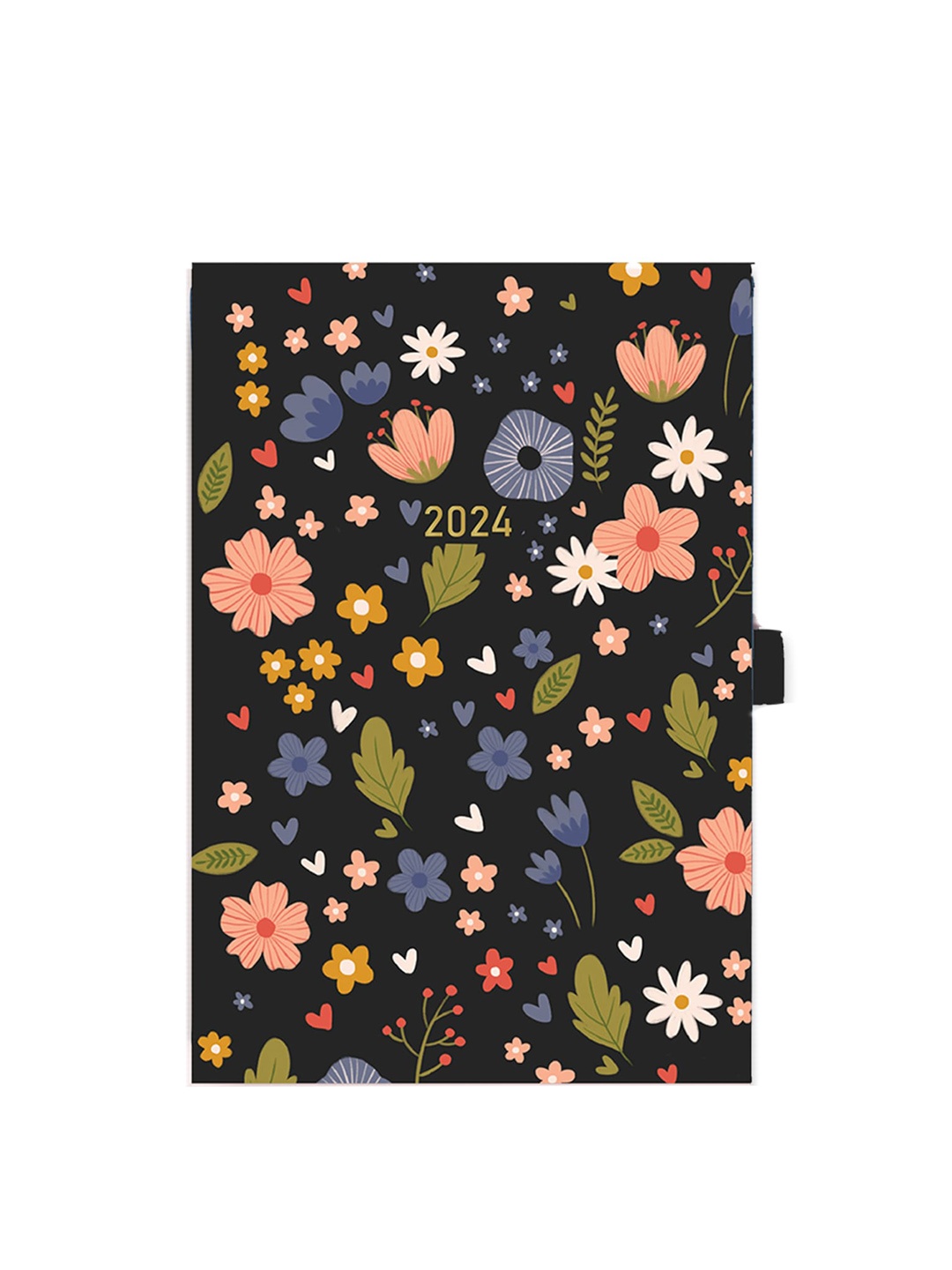 

happywagon 2024 Bloom Burst Floral Printed Classic Planner, Black