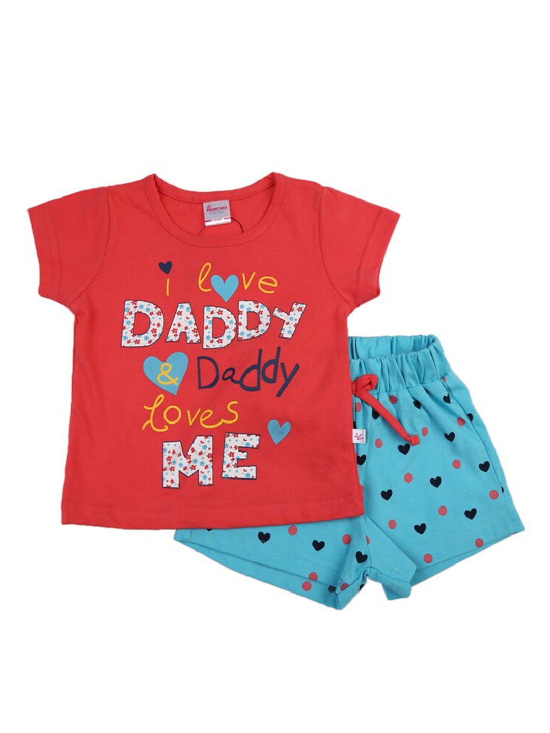 

V-Mart Girls Printed T-shirt With Shorts, Red
