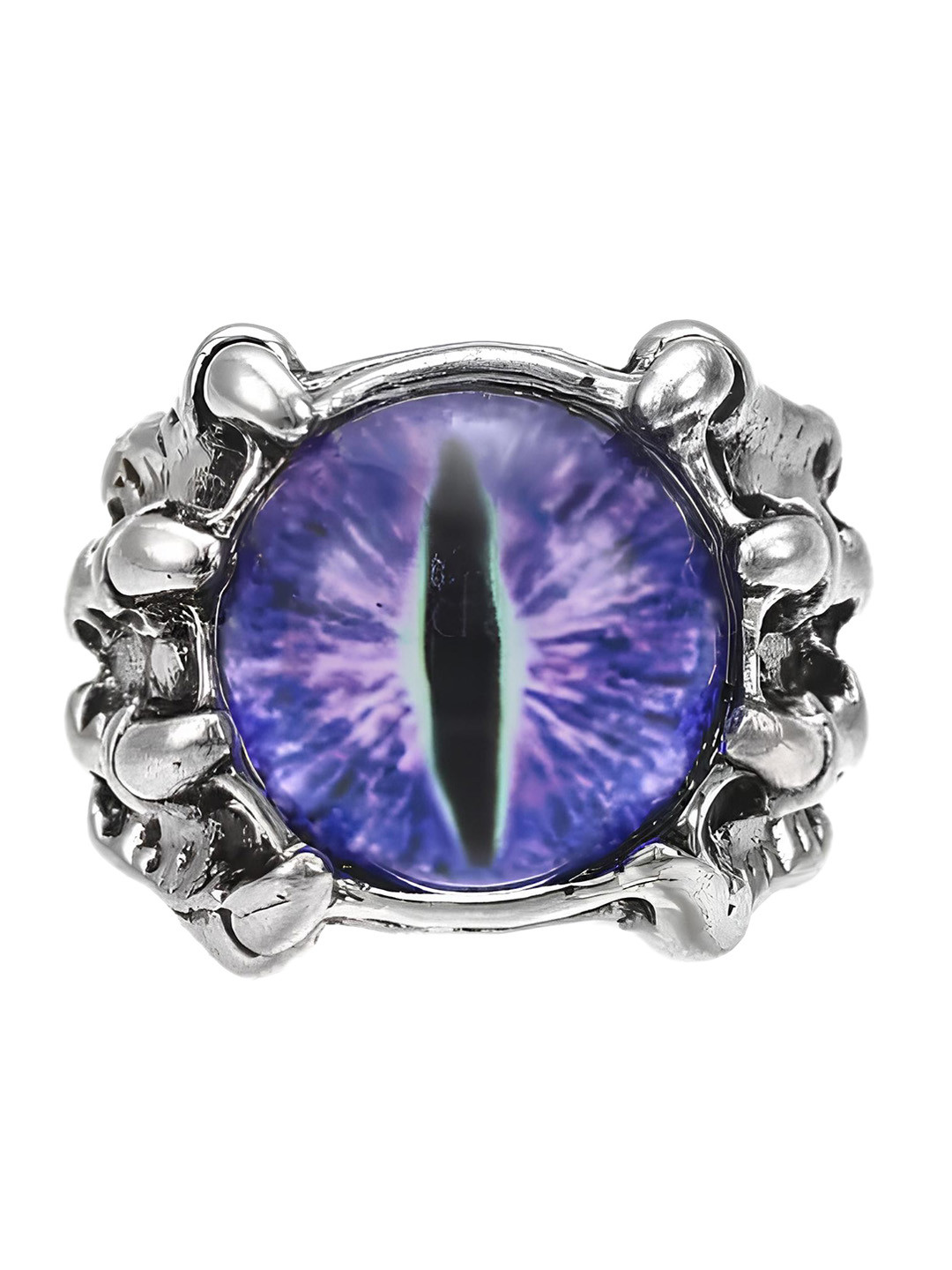 

KARISHMA KREATIONS Stainless Steel Stone-Studded Adjustable Finger Ring, Silver