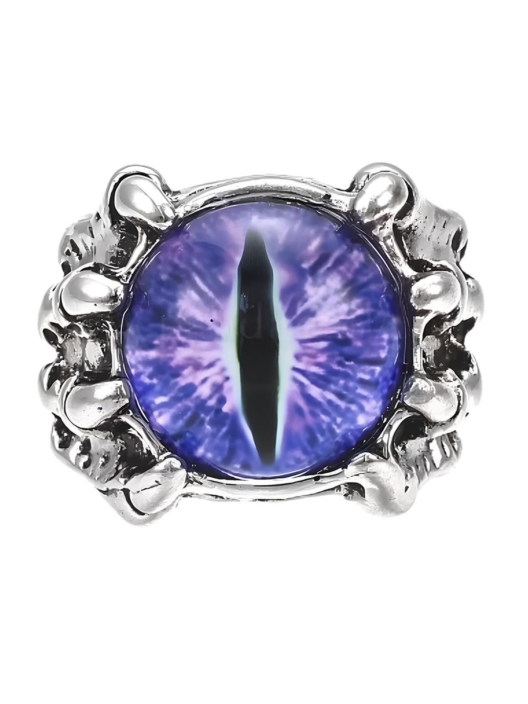

KARISHMA KREATIONS Unisex Stone-Studded Demon Evil Eye Adjustable Finger Ring, Silver