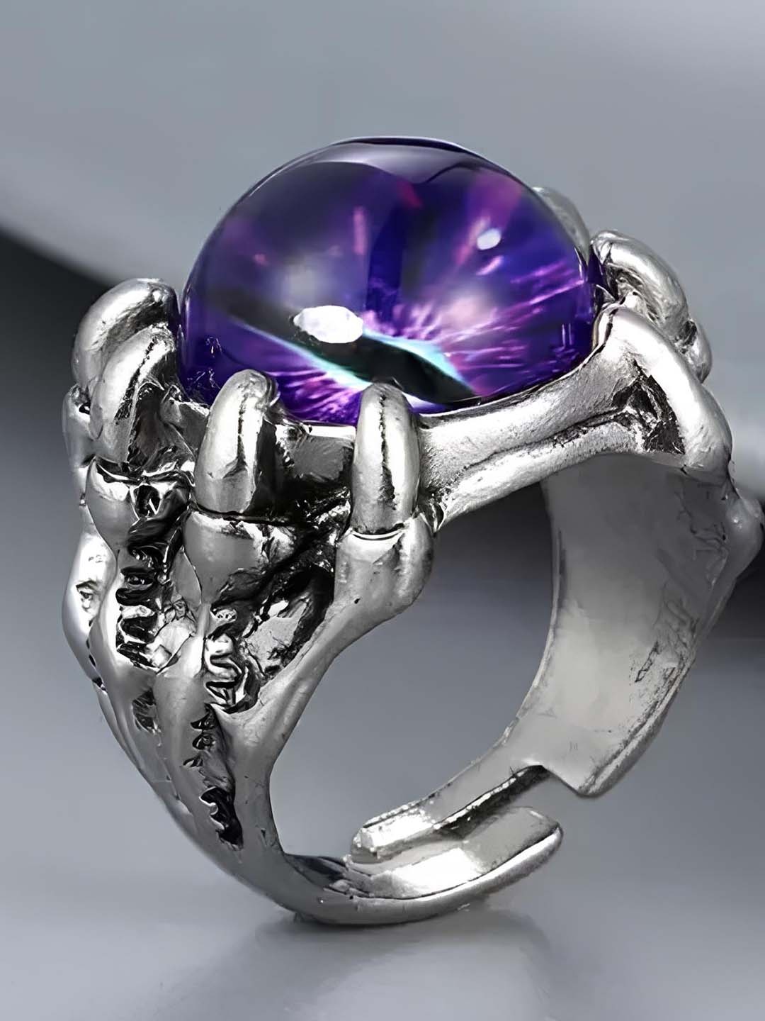 

KARISHMA KREATIONS Sliver-Toned Adjustable Finger Ring, Silver