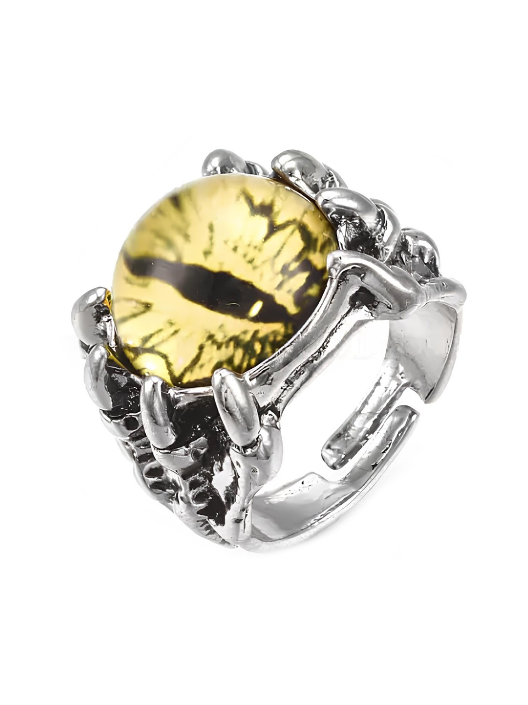 

KARISHMA KREATIONS Stone-Studded Adjustable Finger Ring, Silver