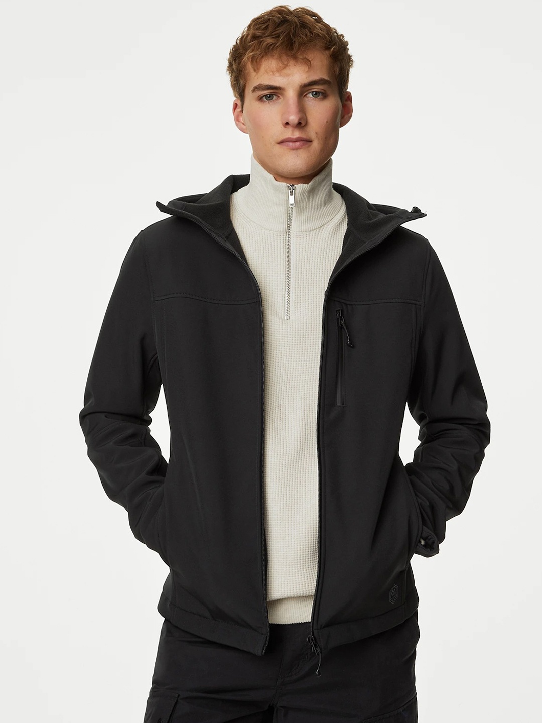 

Marks & Spencer Hooded Sporty Jacket, Black