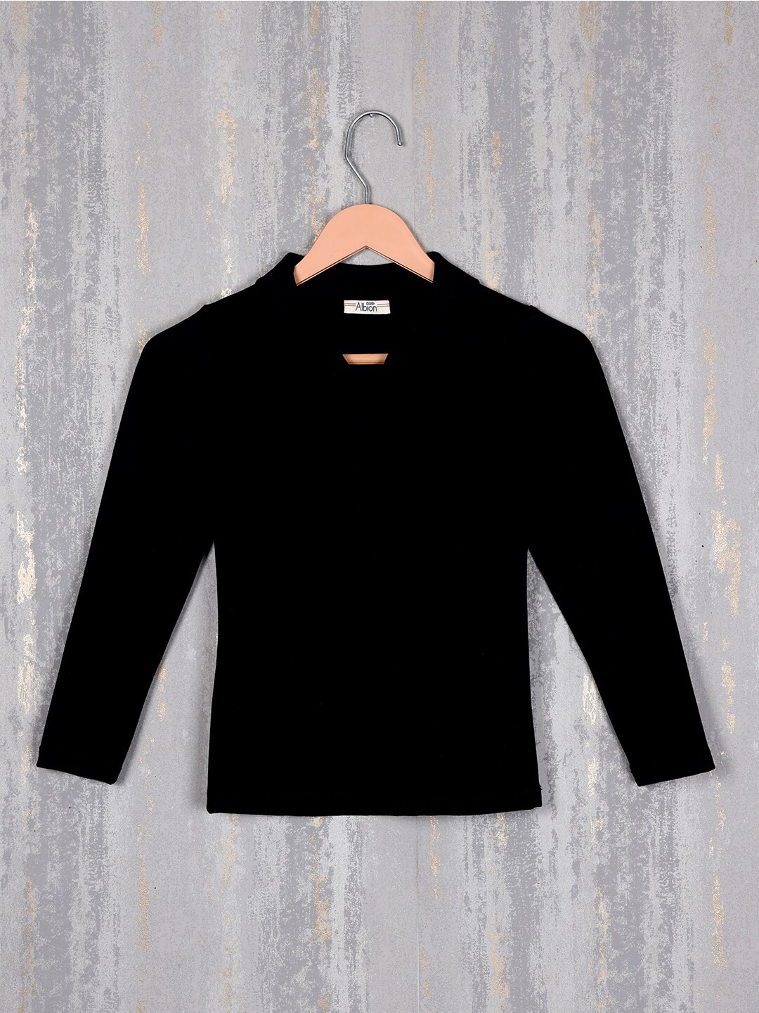 

Albion Girls Woollen Pullover Sweater, Black
