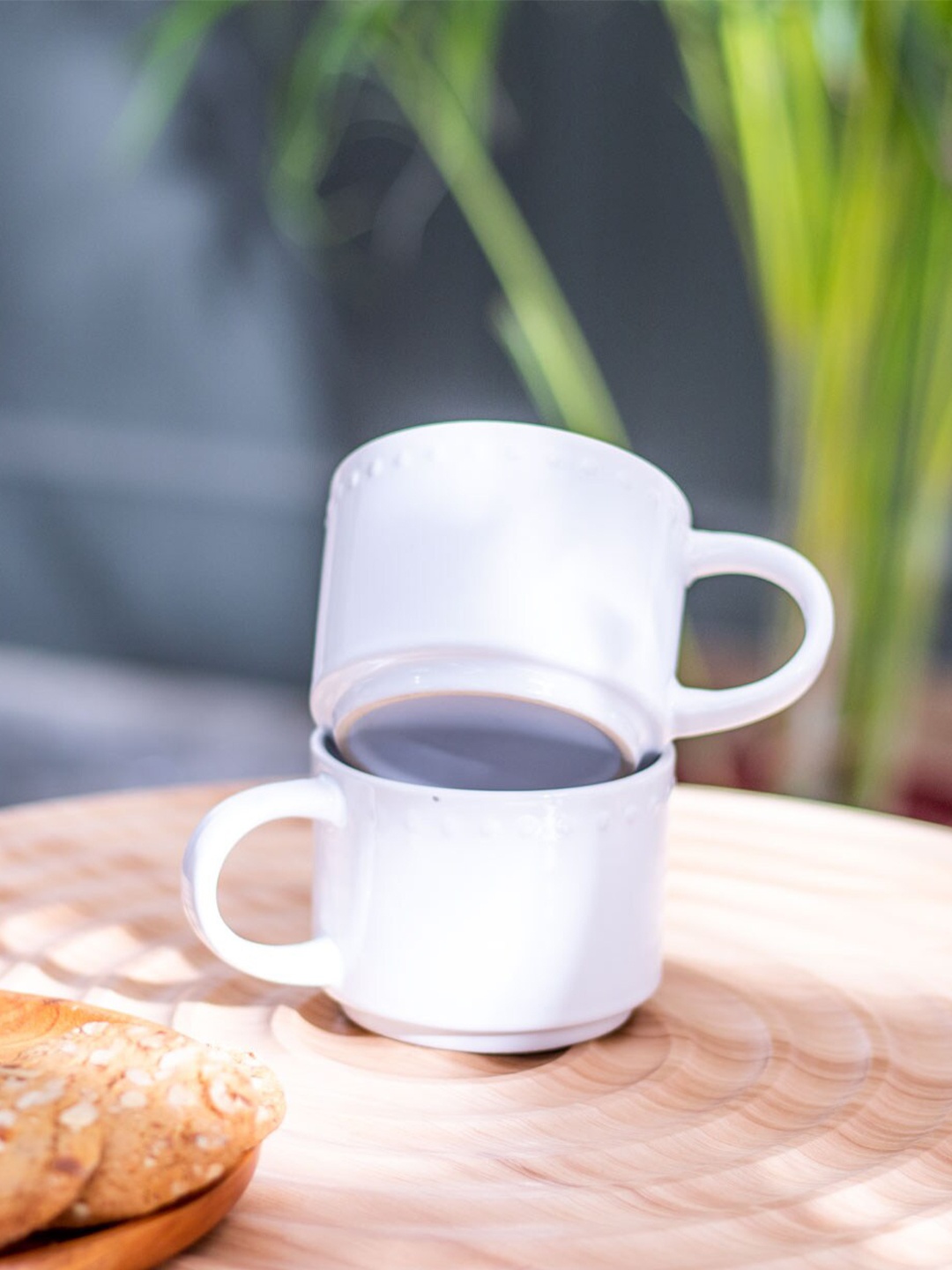 

THEDECORKART White Ceramic Glossy Cup 200 ML
