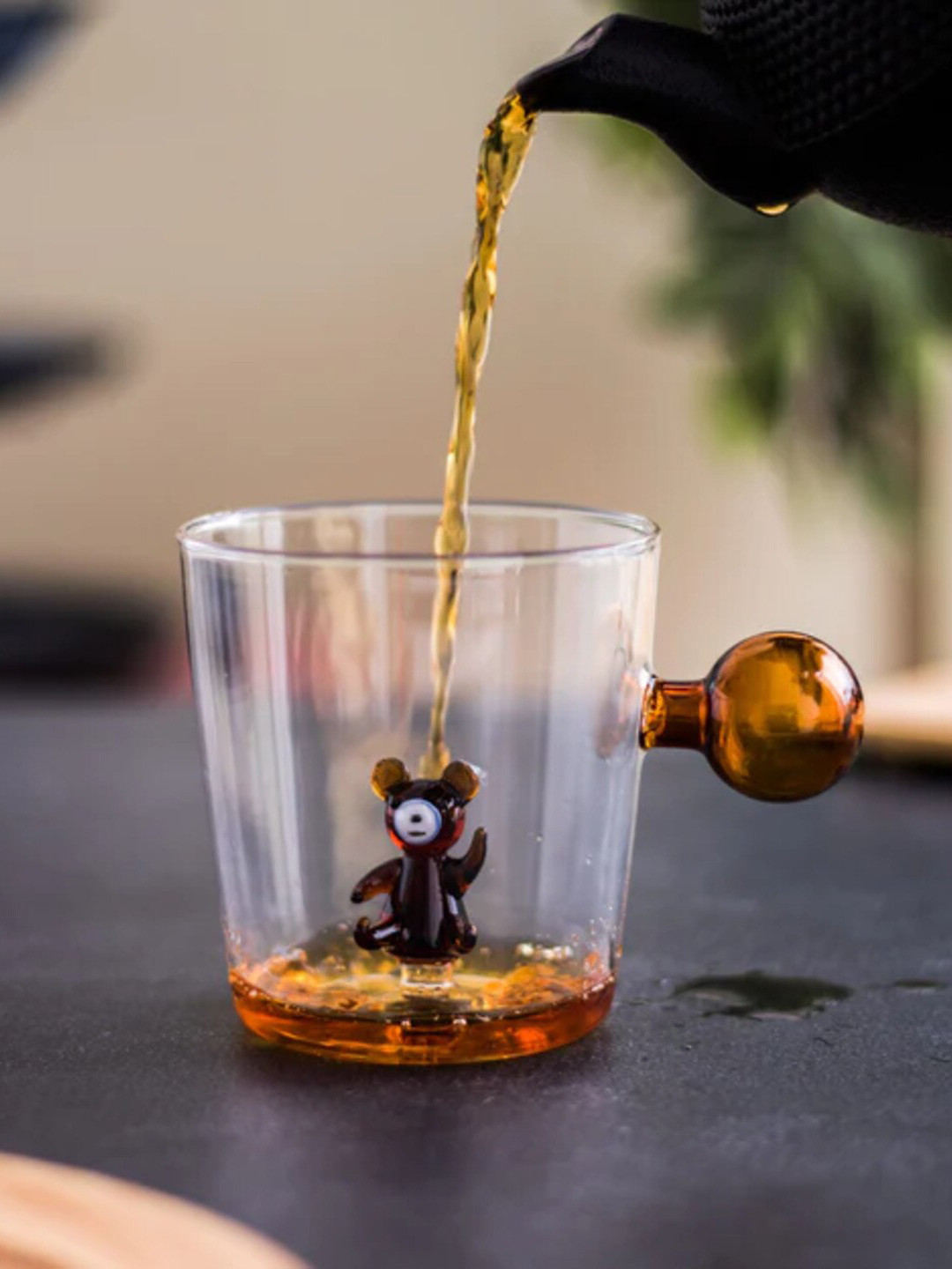 

THEDECORKART Transparent Teddy Bear Tumbler- 250ml