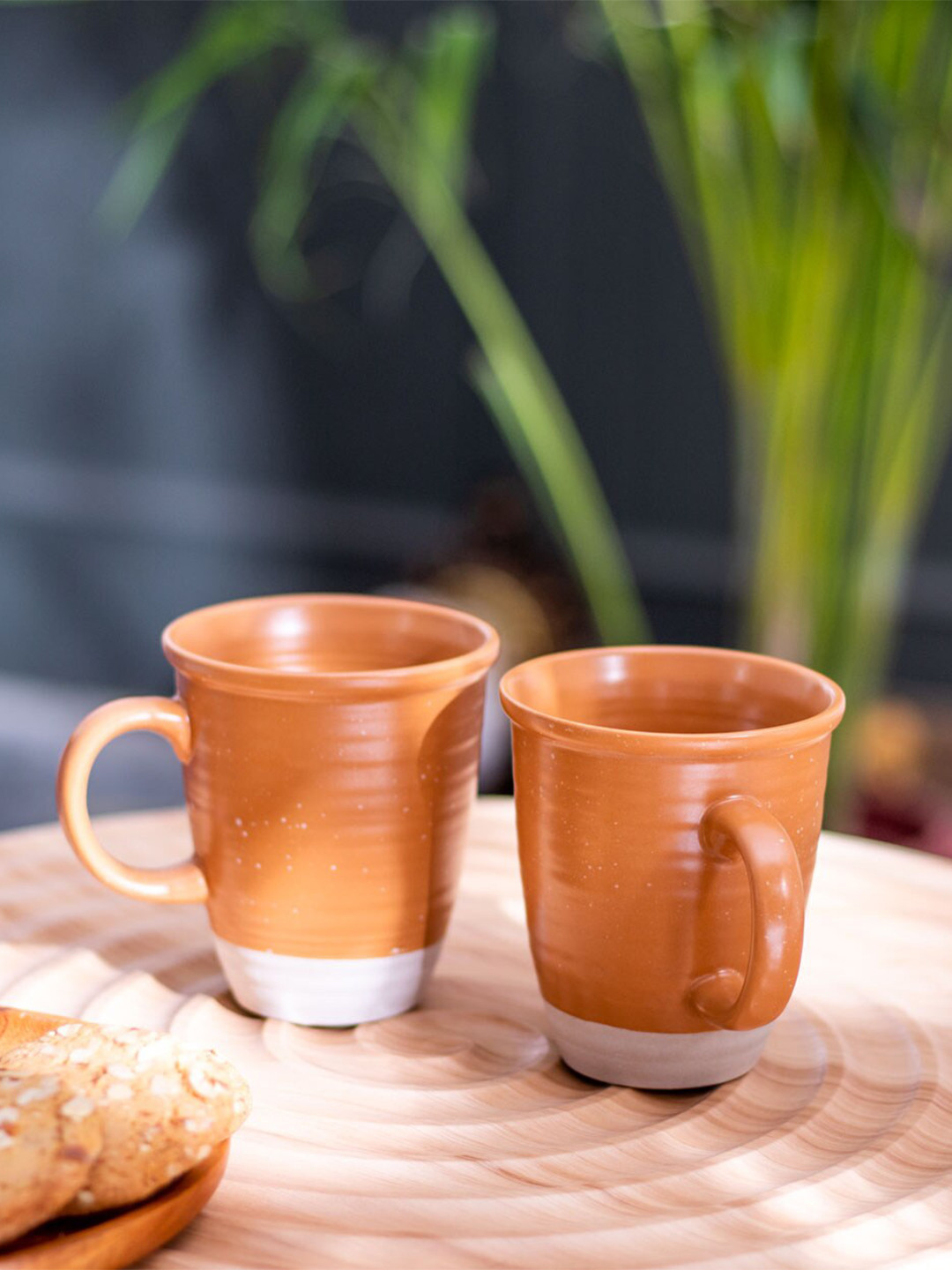 

THEDECORKART Brown & White Ceramic Glossy Mug 200 ml