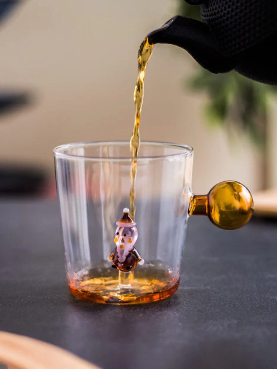 

THEDECORKART Transparent & Golden Water or Juice Glass - 200 ML