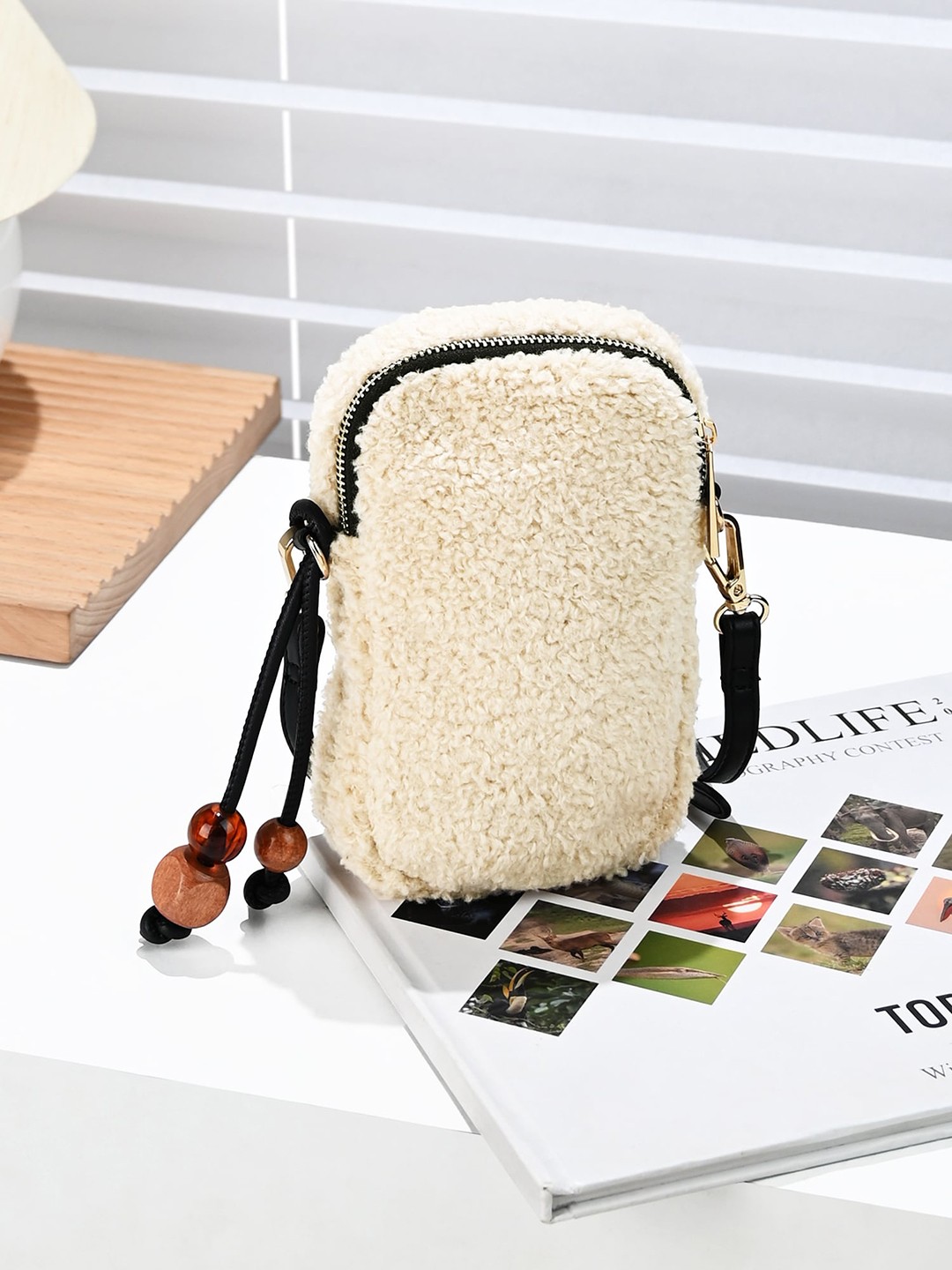 

Accessorize Self Design Structured Phone Bag, Cream
