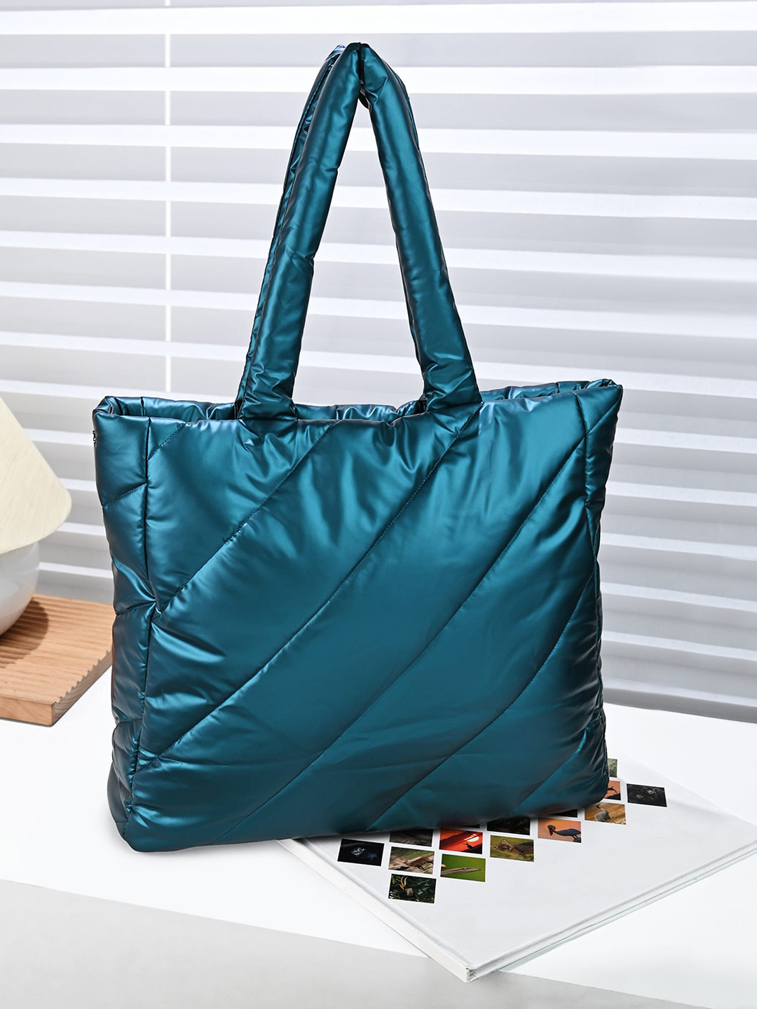 

Accessorize Structured Quilted Tote Bag, Teal
