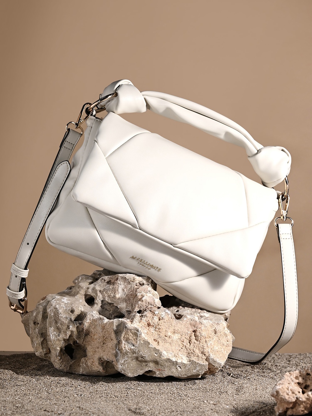 

Accessorize Structured Quilted Handheld Bag, White