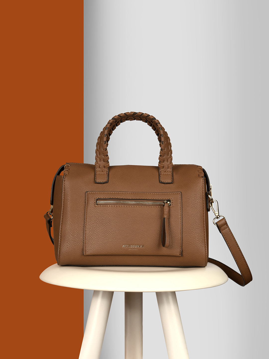 

Accessorize Front Pocket Handheld Bag, Tan