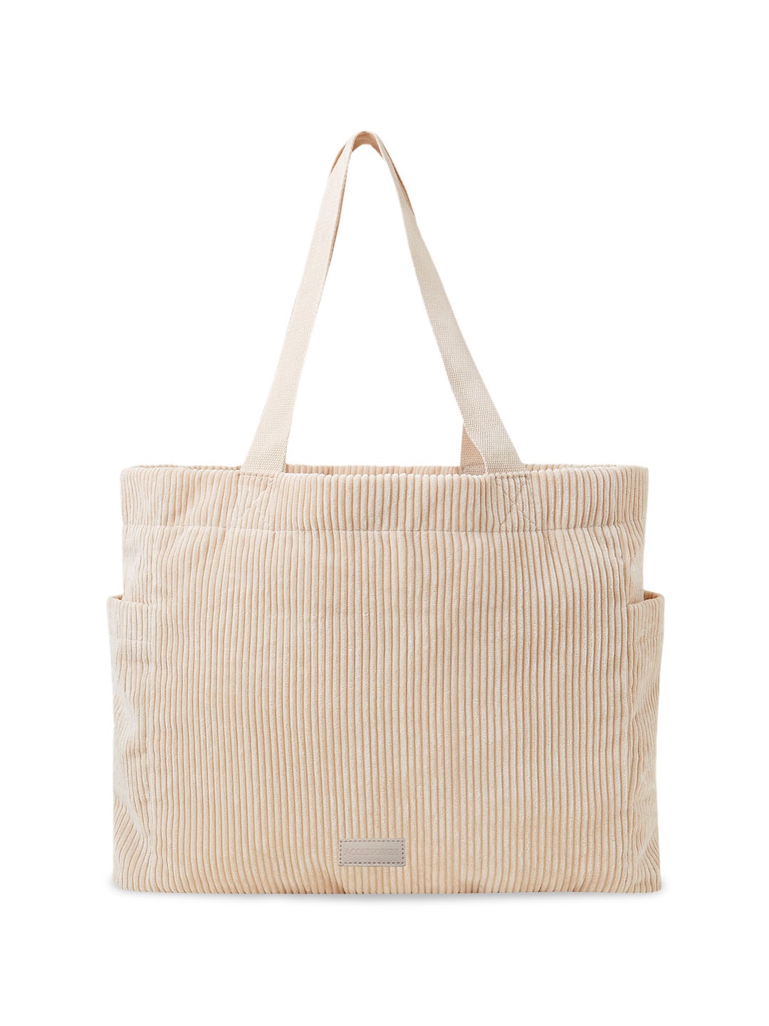 

Accessorize Self Design Structured Cotton Shoulder Bag, Cream