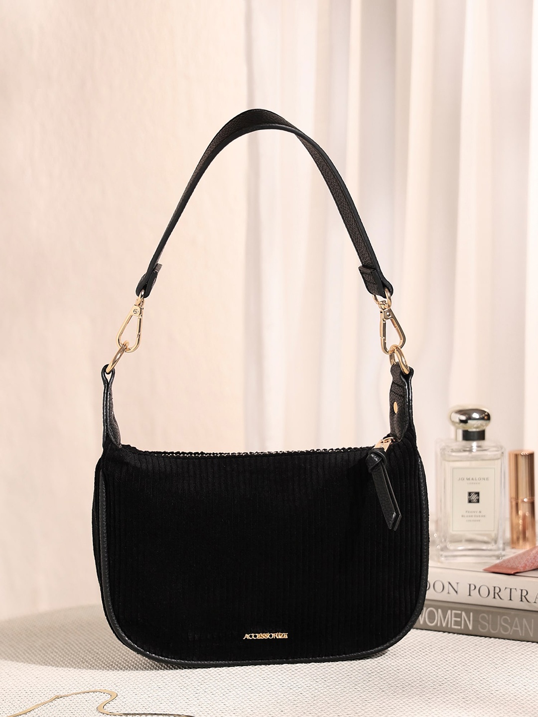

Accessorize Textured Structured Shoulder Bag, Black