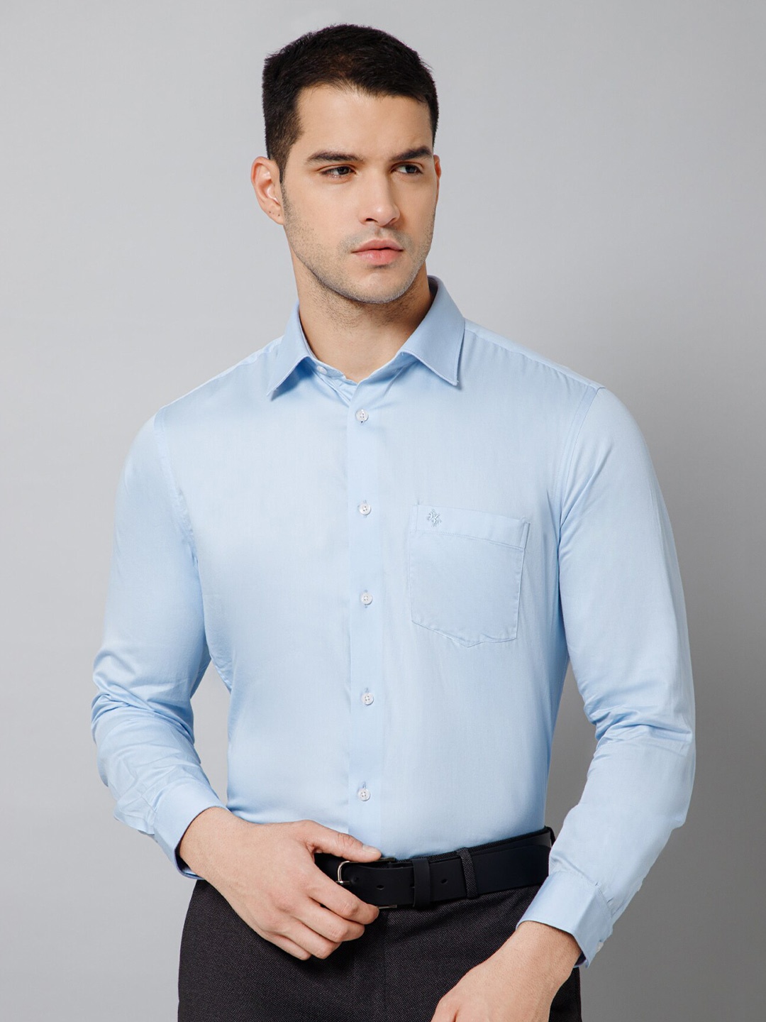 

Cantabil Spread Collar Comfort Cotton Formal Shirt, Blue