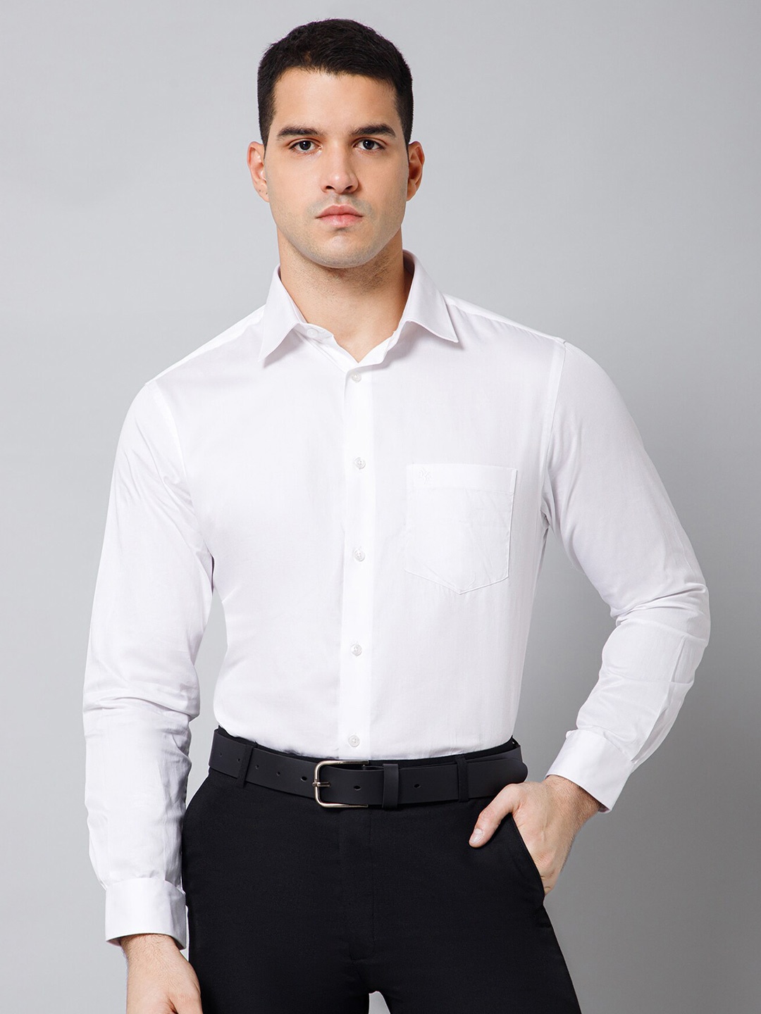 

Cantabil Comfort Fit Cotton Formal Shirt, White