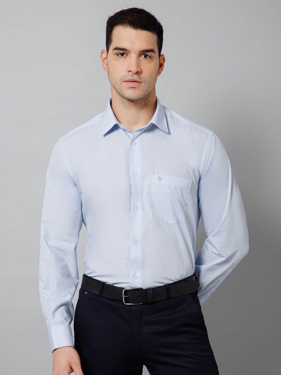 

Cantabil Spread Collar Comfort Regular Fit Formal Shirt, Blue