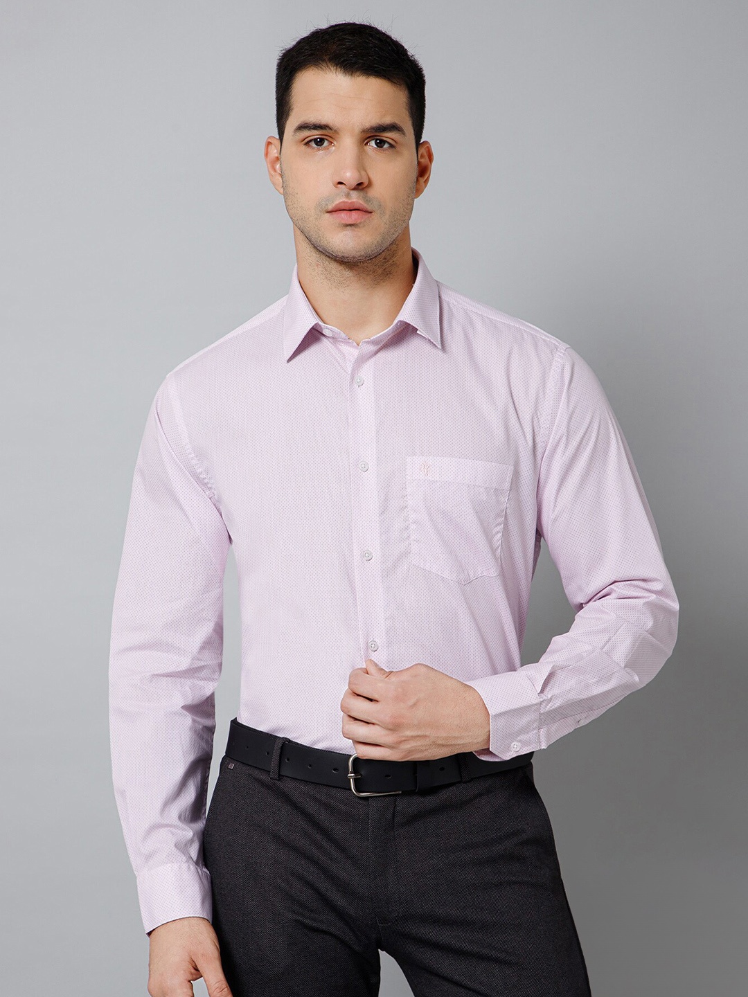 

Cantabil Micro Ditsy Printed Comfort Cotton Formal Shirt, Pink