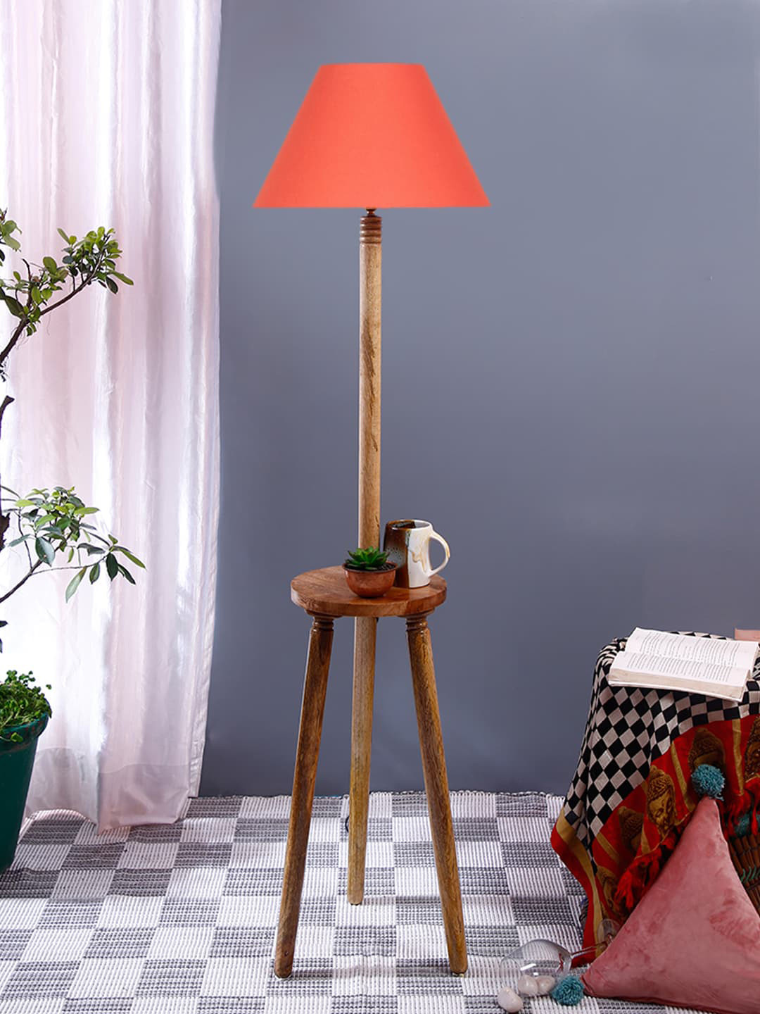 

Devansh Orange Conical Floor Lamp